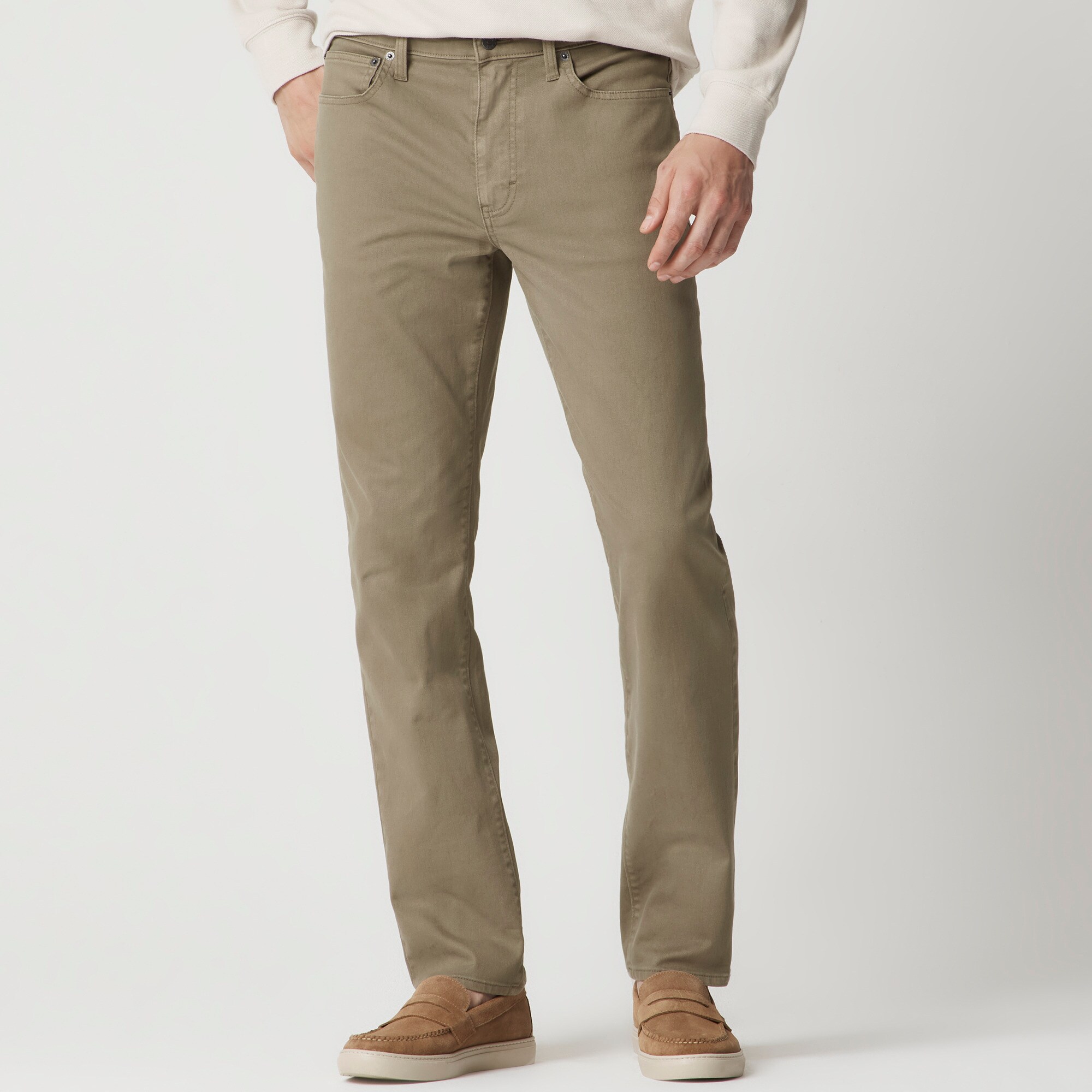 Straight-fit garment-dyed five-pocket pant