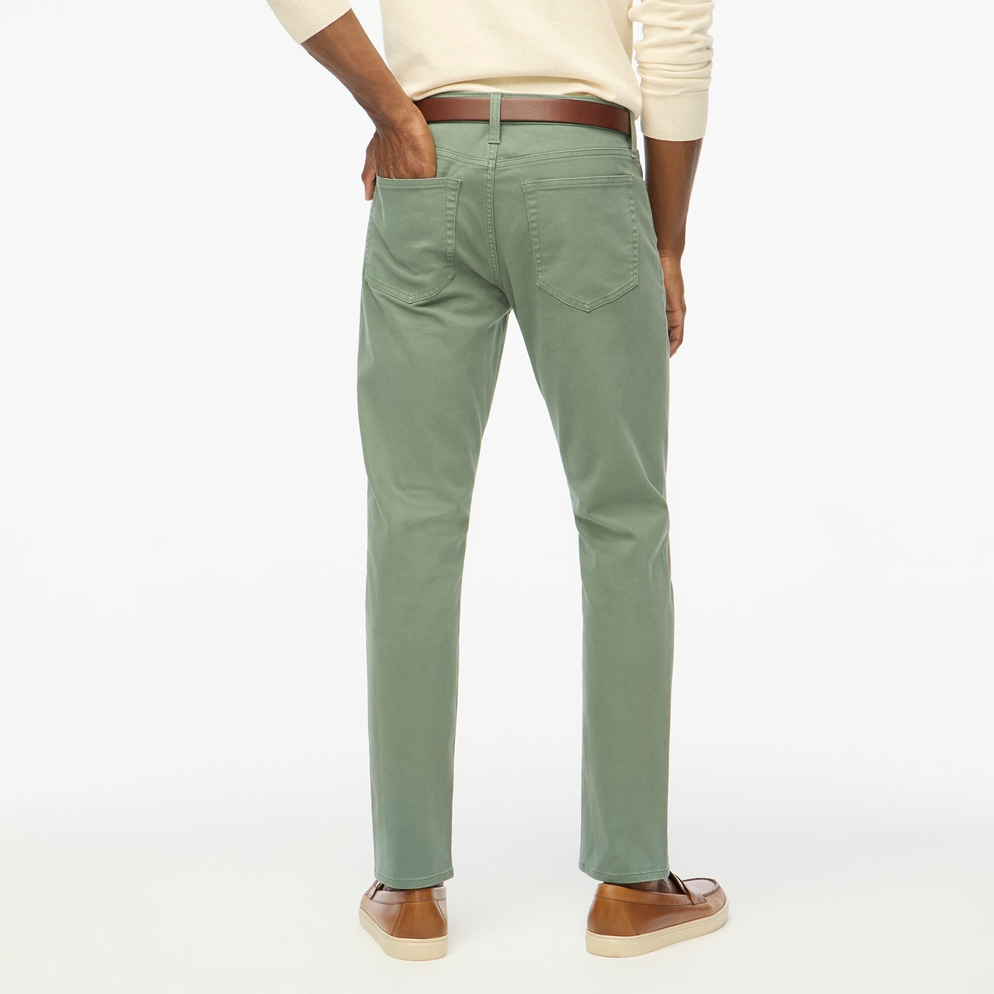 Straight-fit garment-dyed five-pocket pant