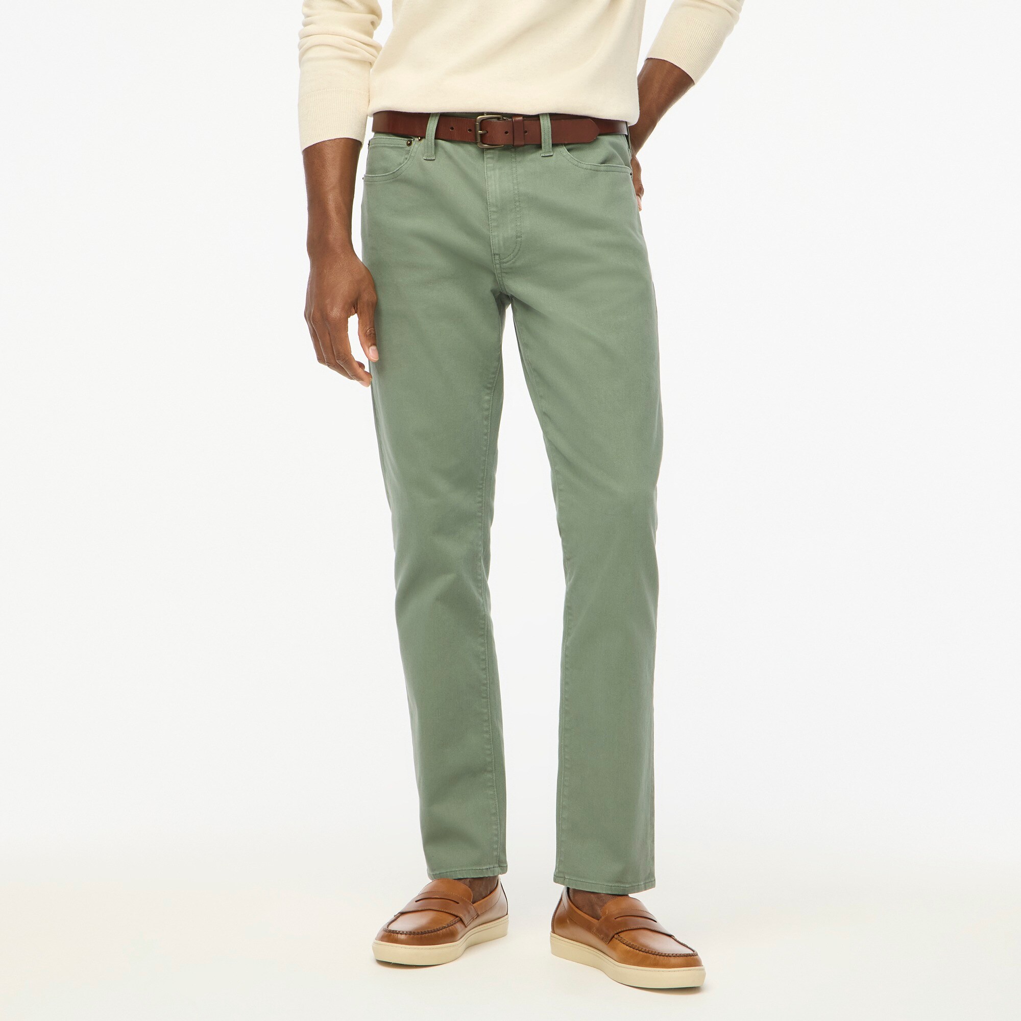Straight-fit garment-dyed five-pocket pant