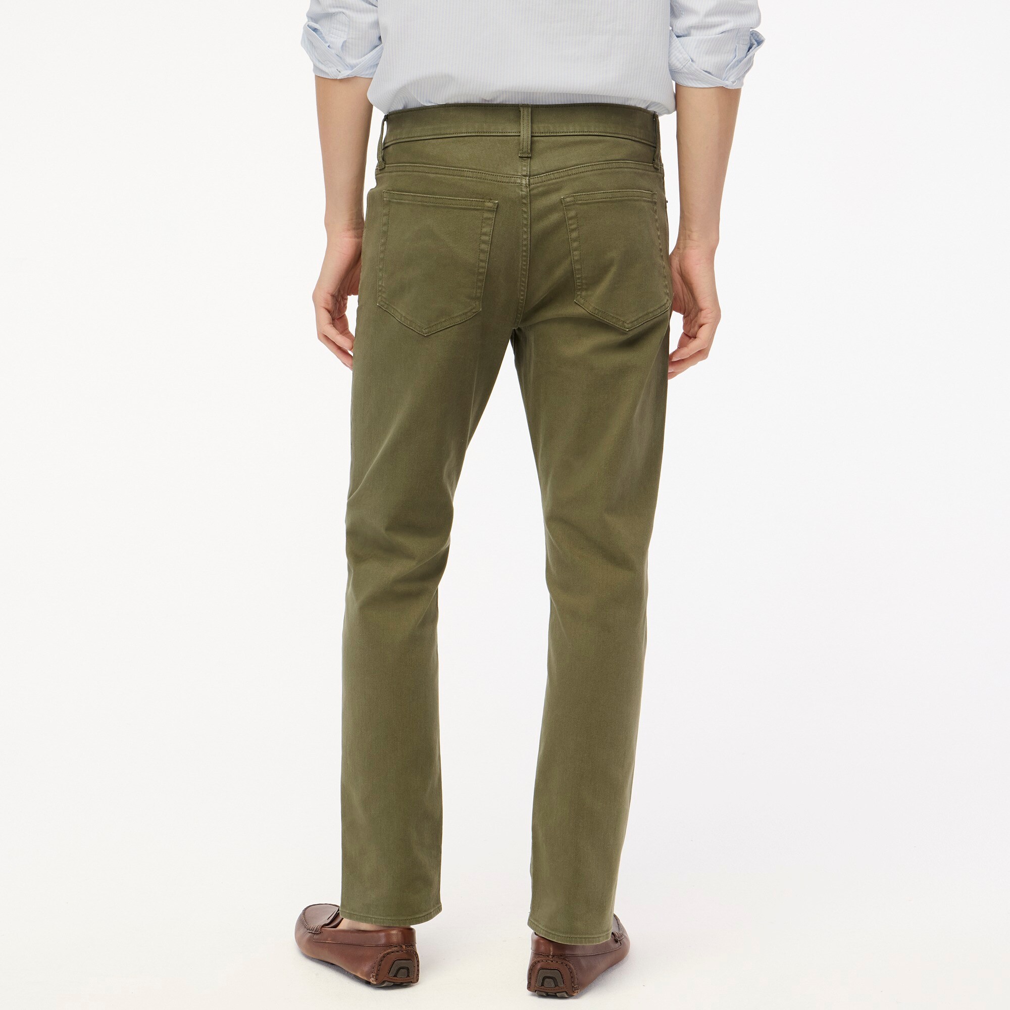 Straight-fit garment-dyed five-pocket pant