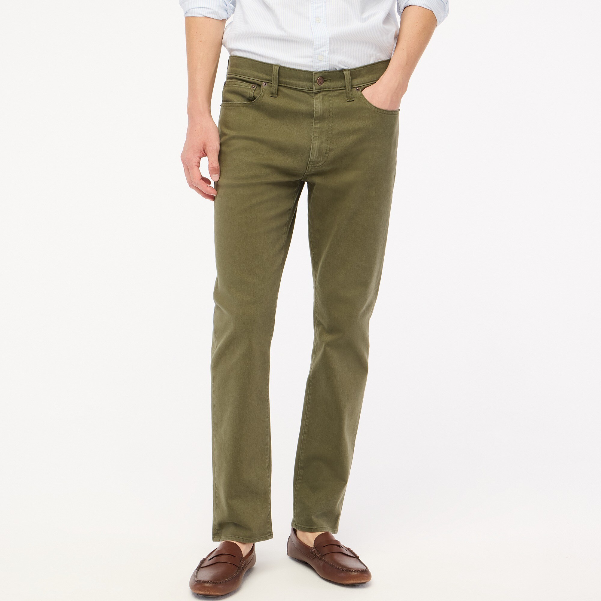 mens Straight-fit garment-dyed five-pocket pant