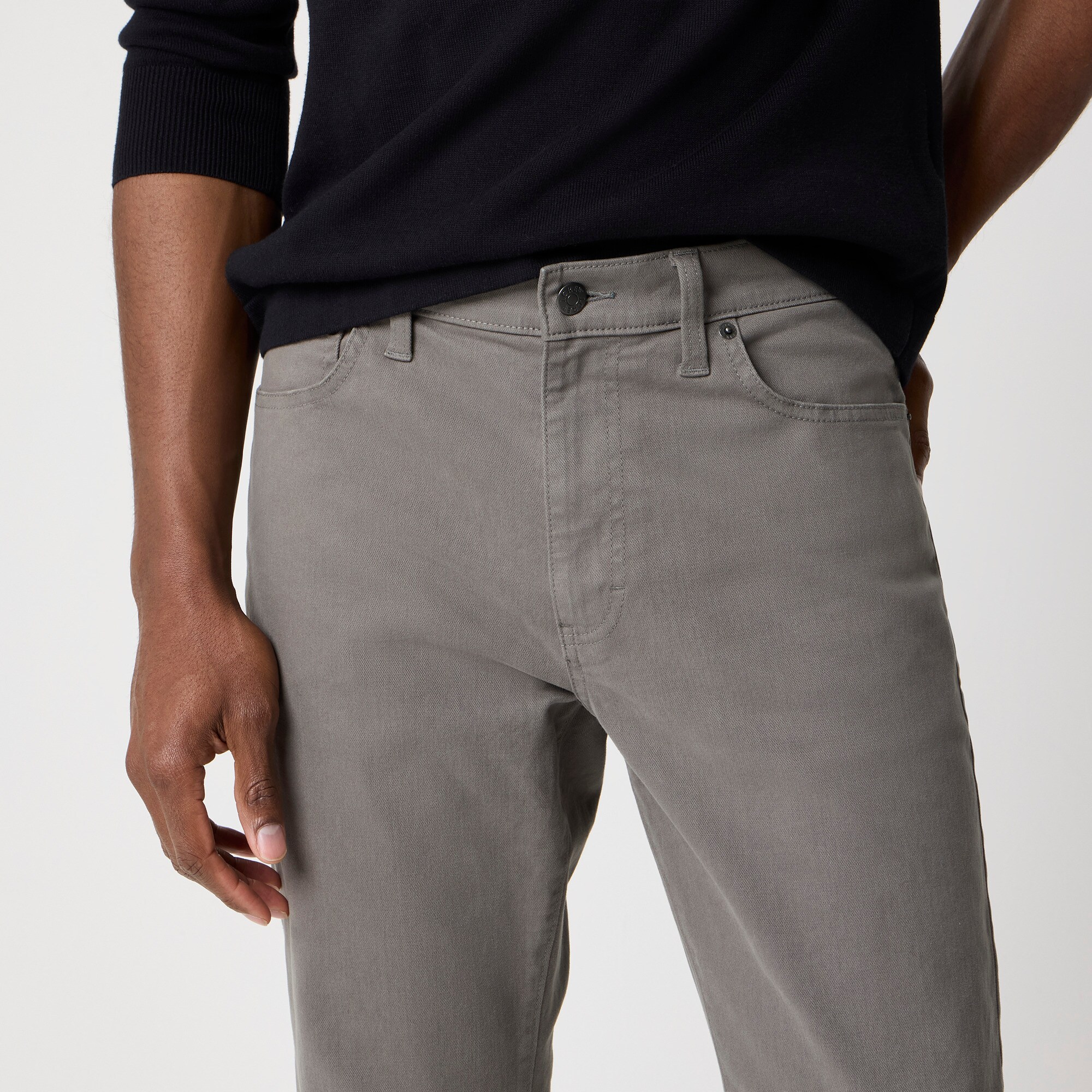 Straight-fit garment-dyed five-pocket pant