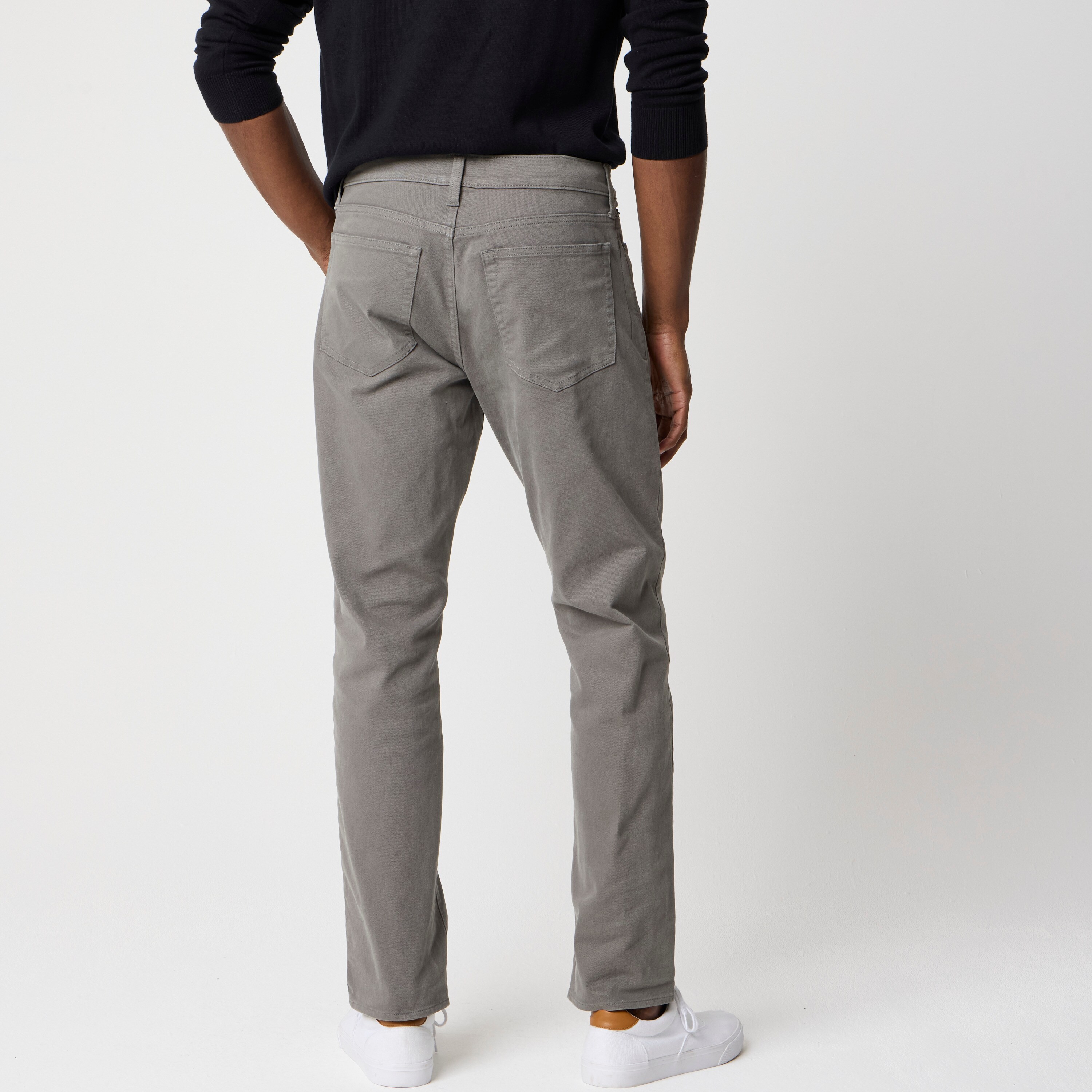 Straight-fit garment-dyed five-pocket pant