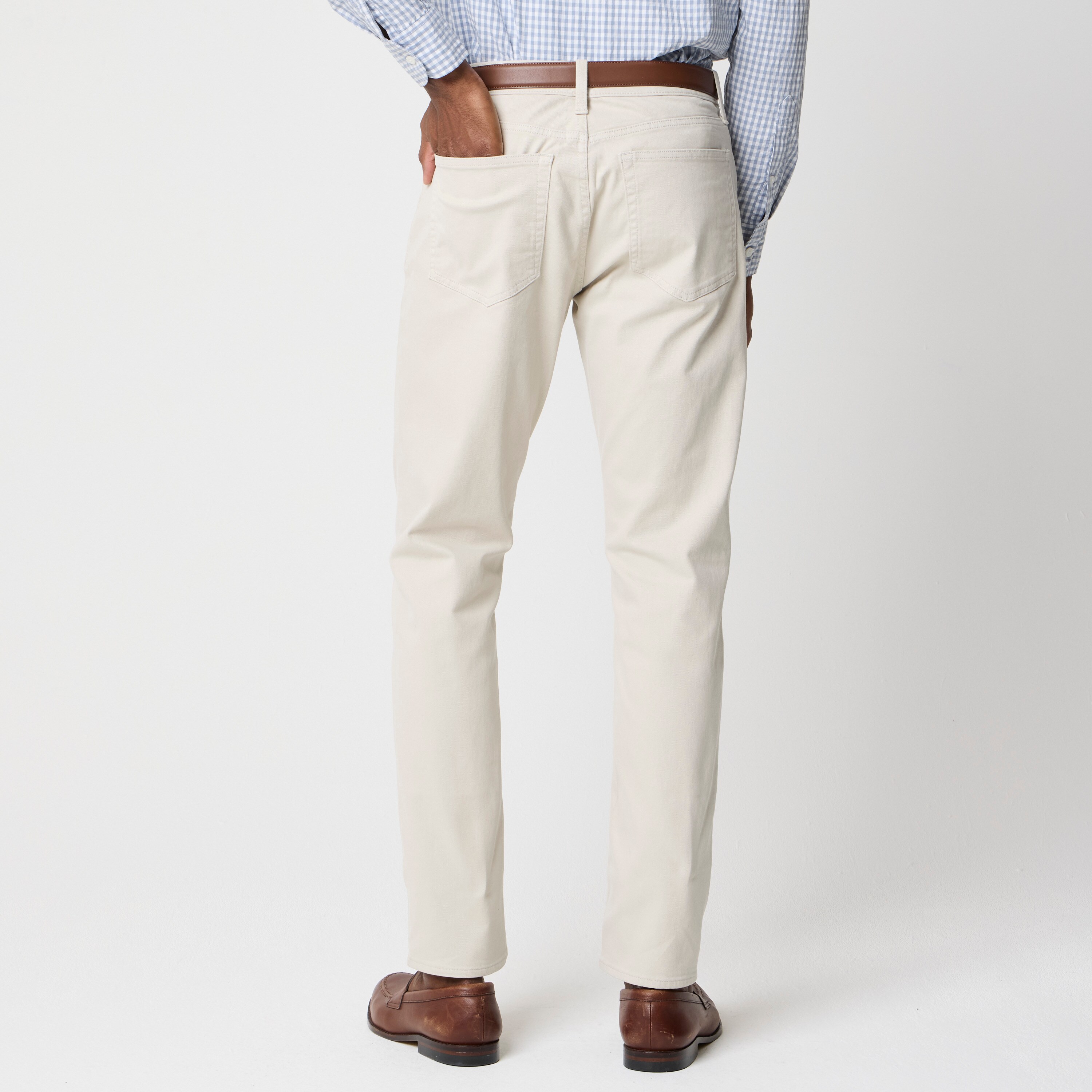 Straight-fit garment-dyed five-pocket pant