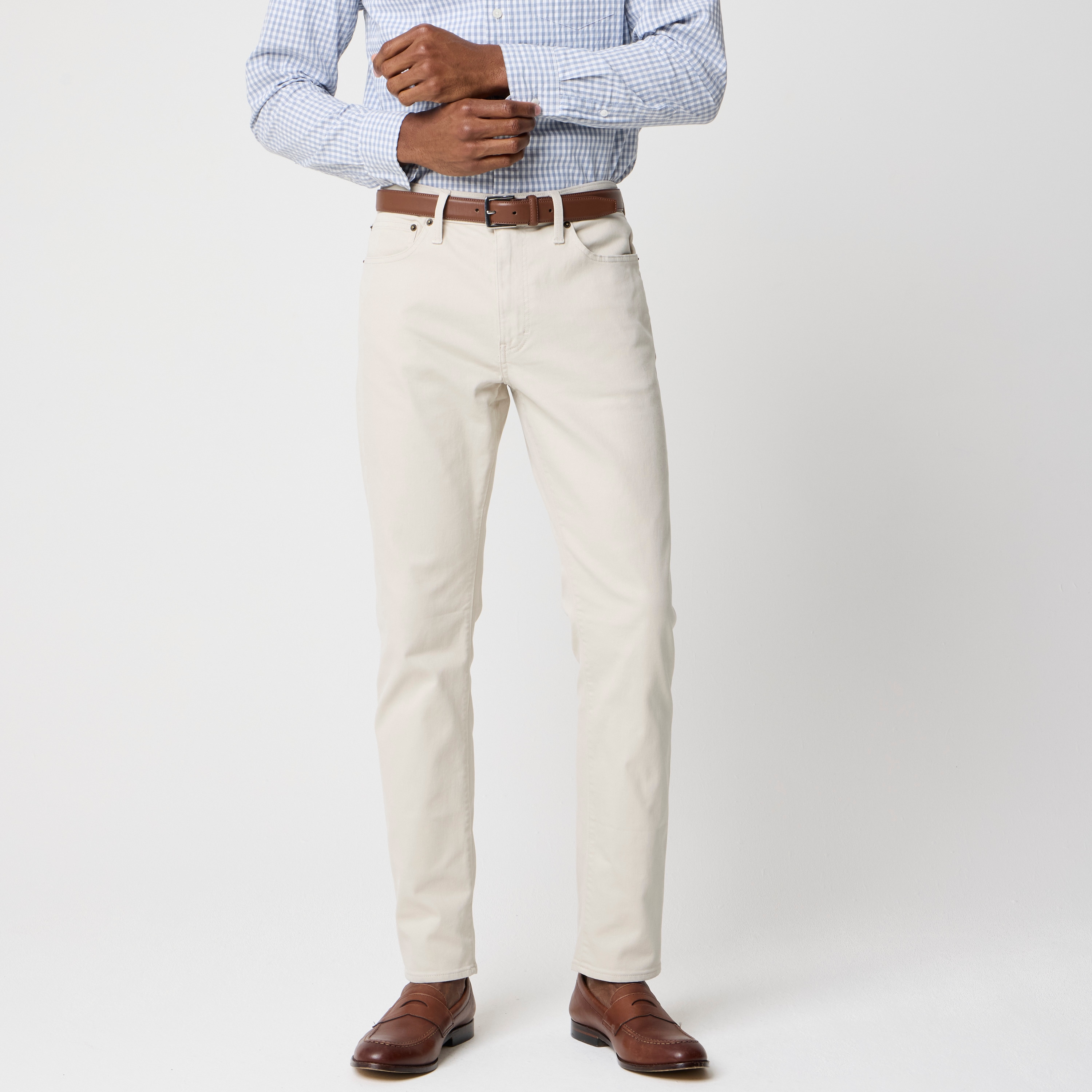 mens Straight-fit garment-dyed five-pocket pant