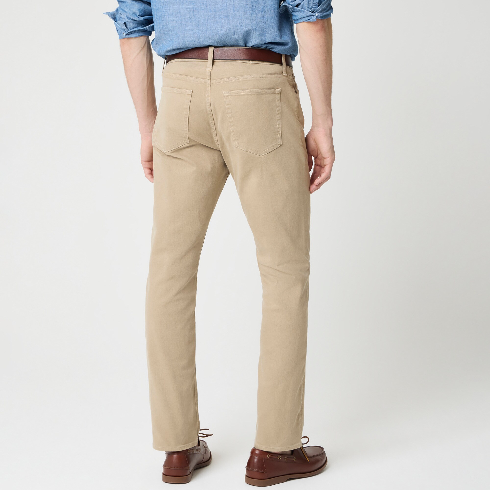 Straight-fit garment-dyed five-pocket pant