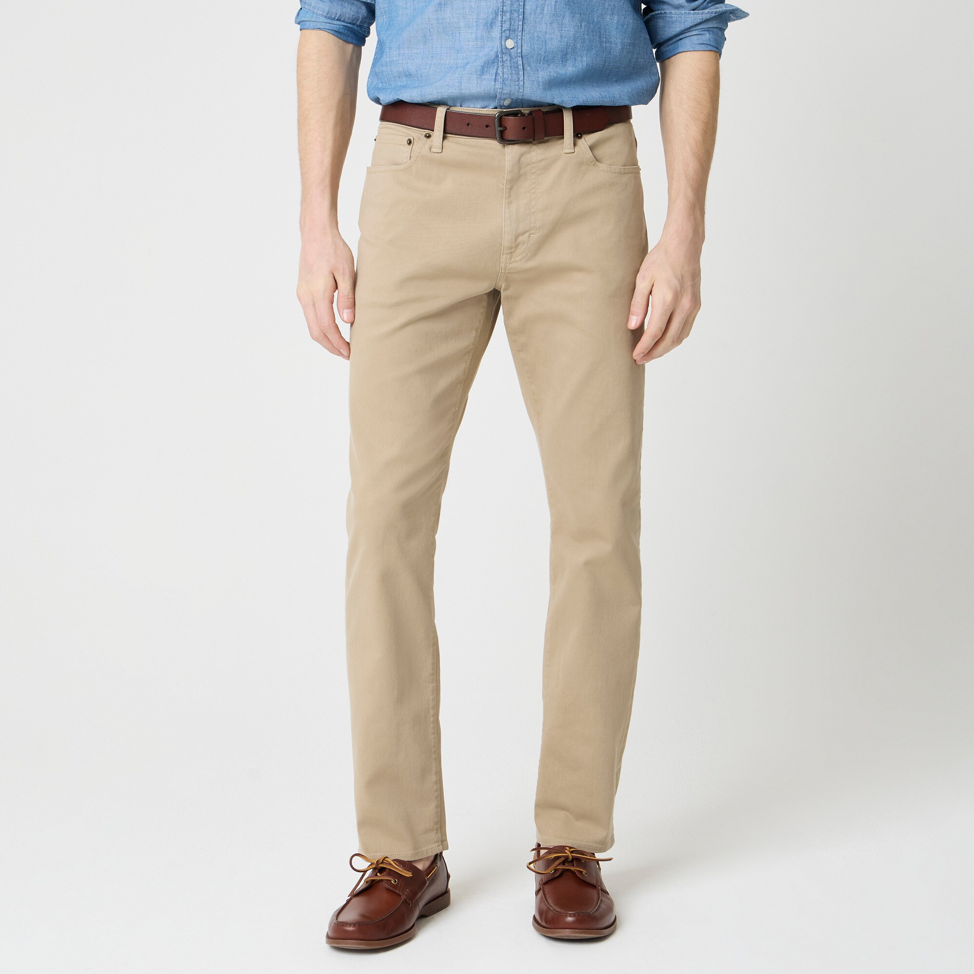 Straight-fit garment-dyed five-pocket pant