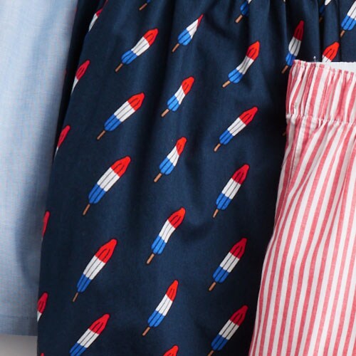 Woven boxers three-pack RED WHITE AND BLUE