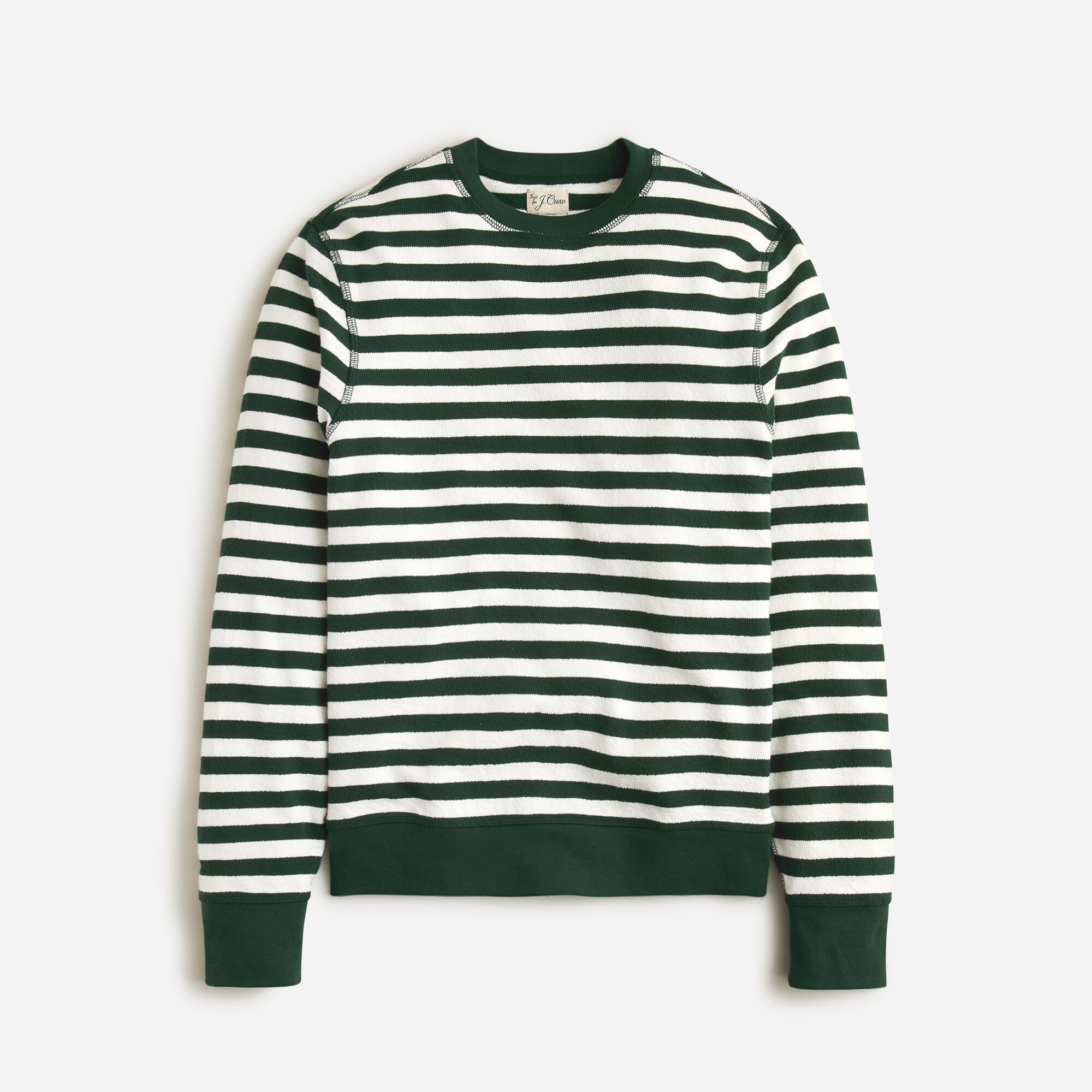 Long-sleeve textured sweater-tee in stripe