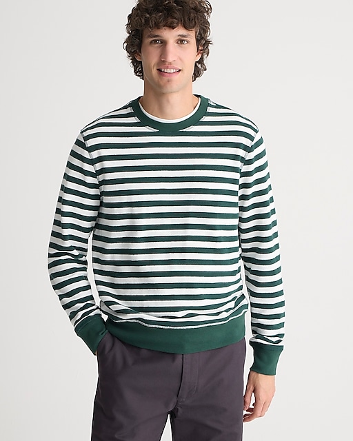  Long-sleeve textured sweater-tee in stripe