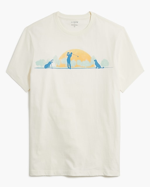 mens Golfer silhouette graphic tee