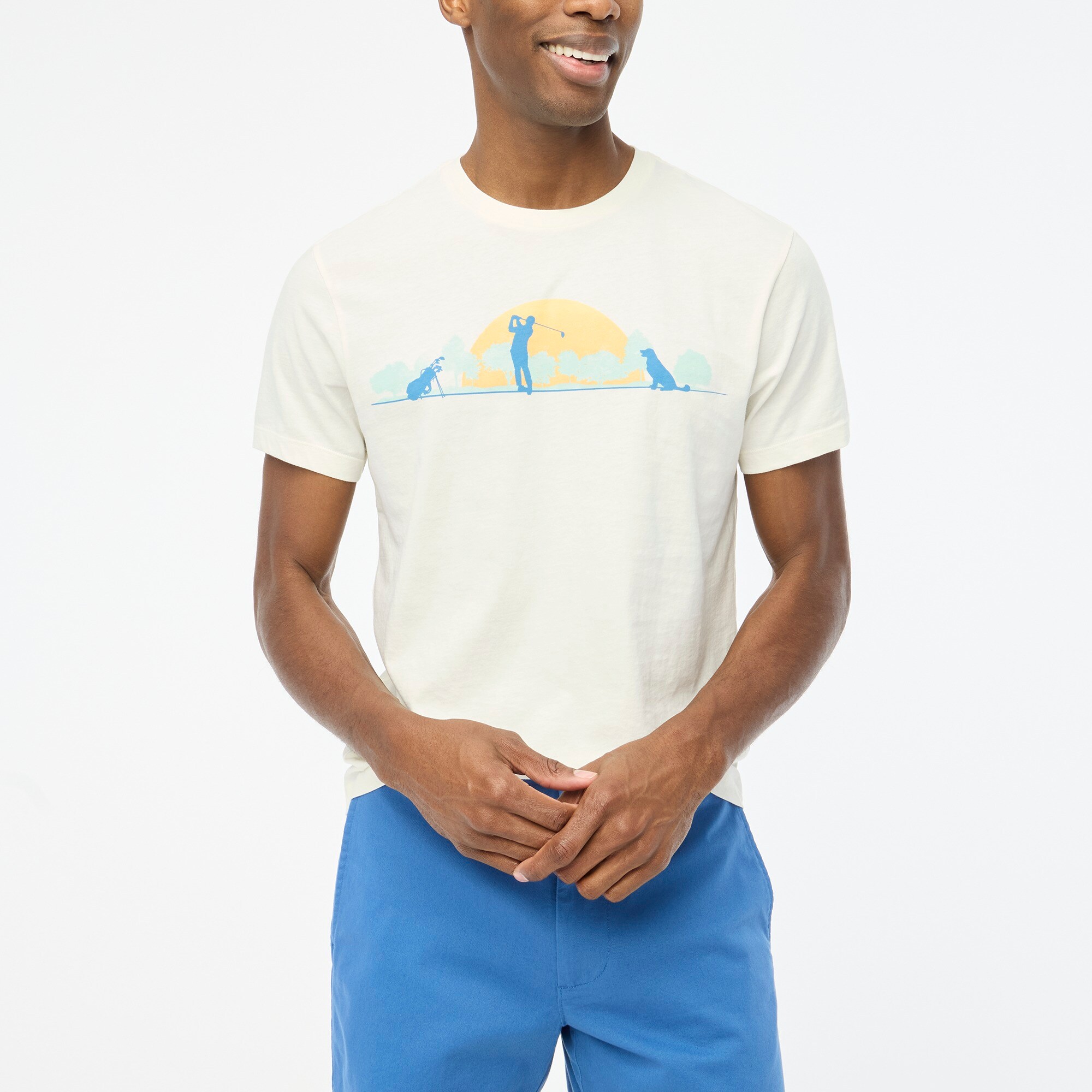 mens Golfer silhouette graphic tee
