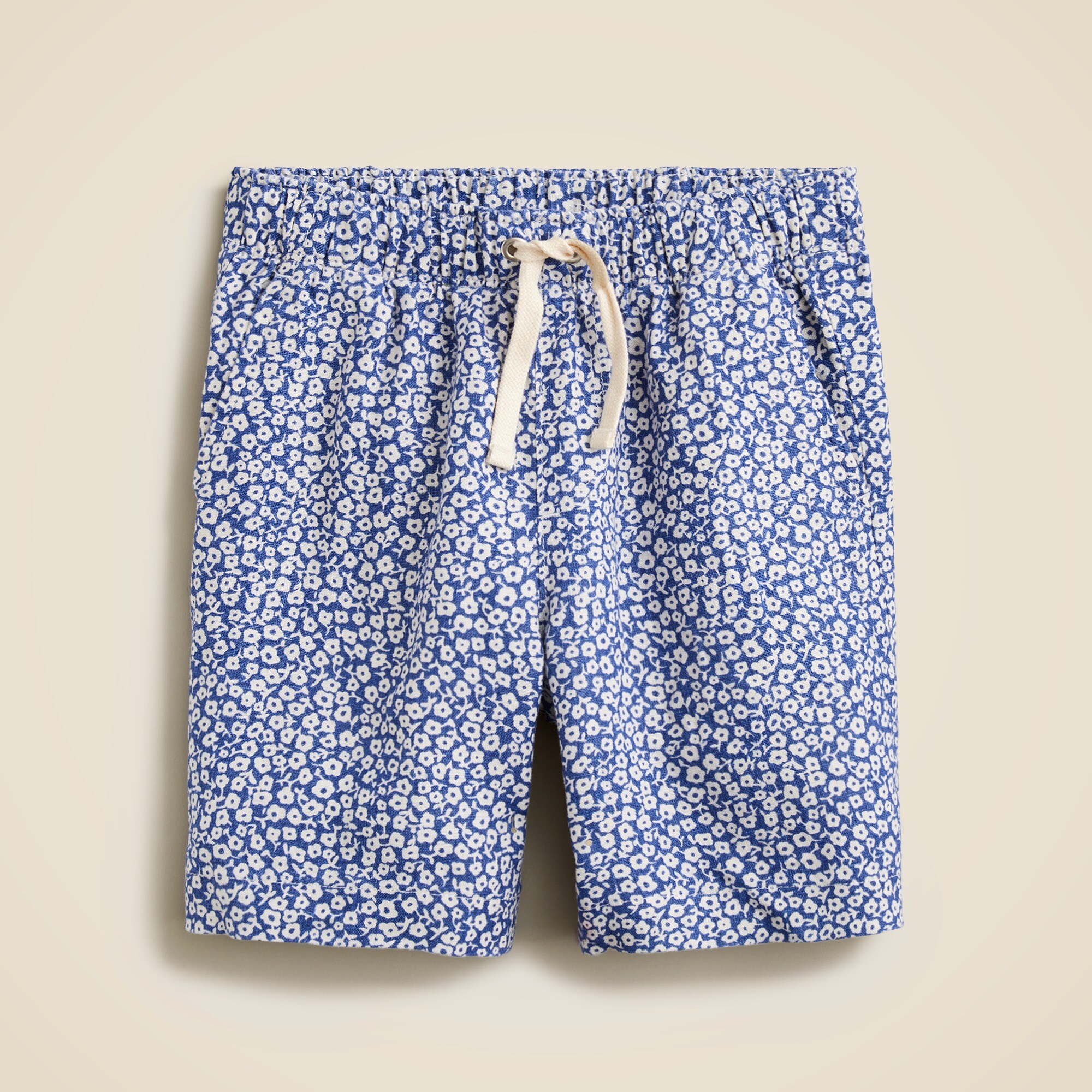 Kids' printed pull-on linen short