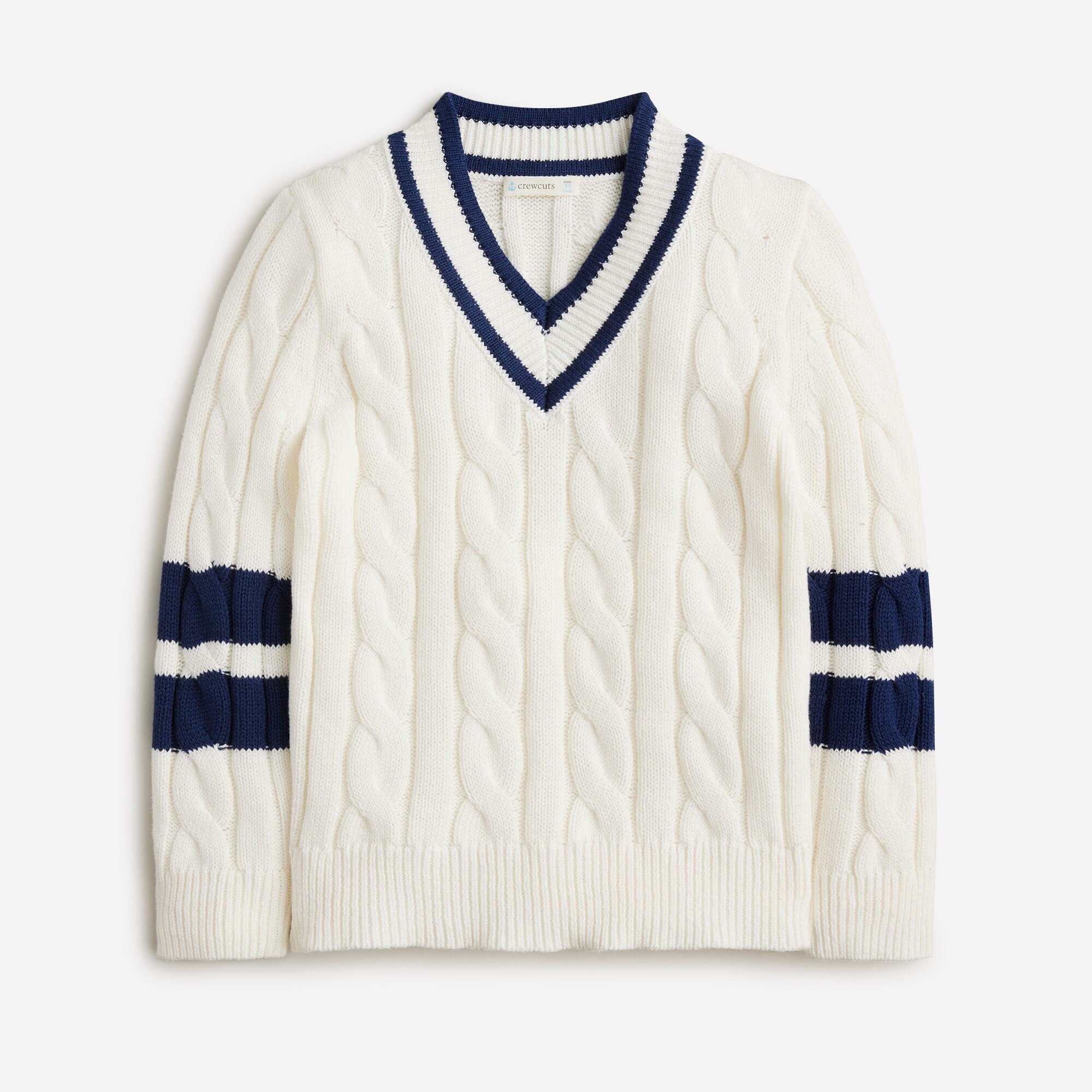 Kids' cotton cable-knit tennis sweater