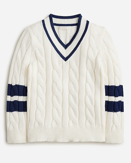  Kids' cotton cable-knit tennis sweater