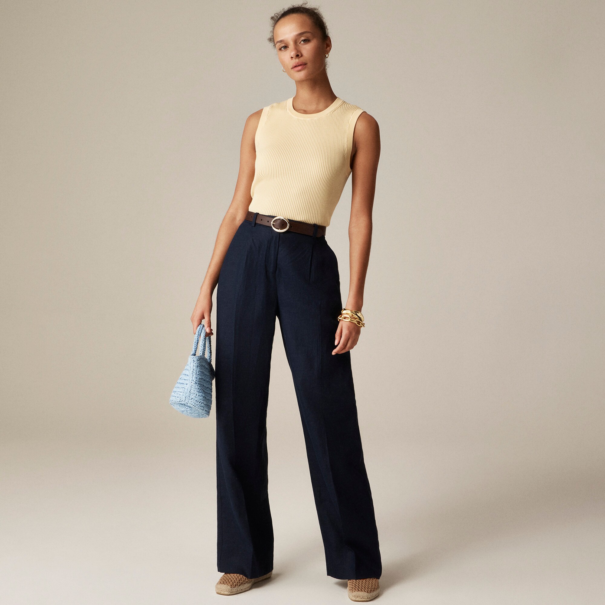 womens Wide-leg Essential pant in linen