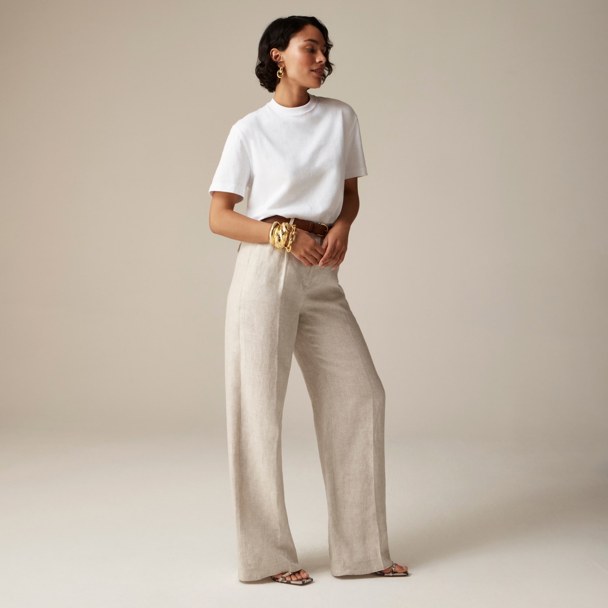 Wide-leg Essential pant in linen