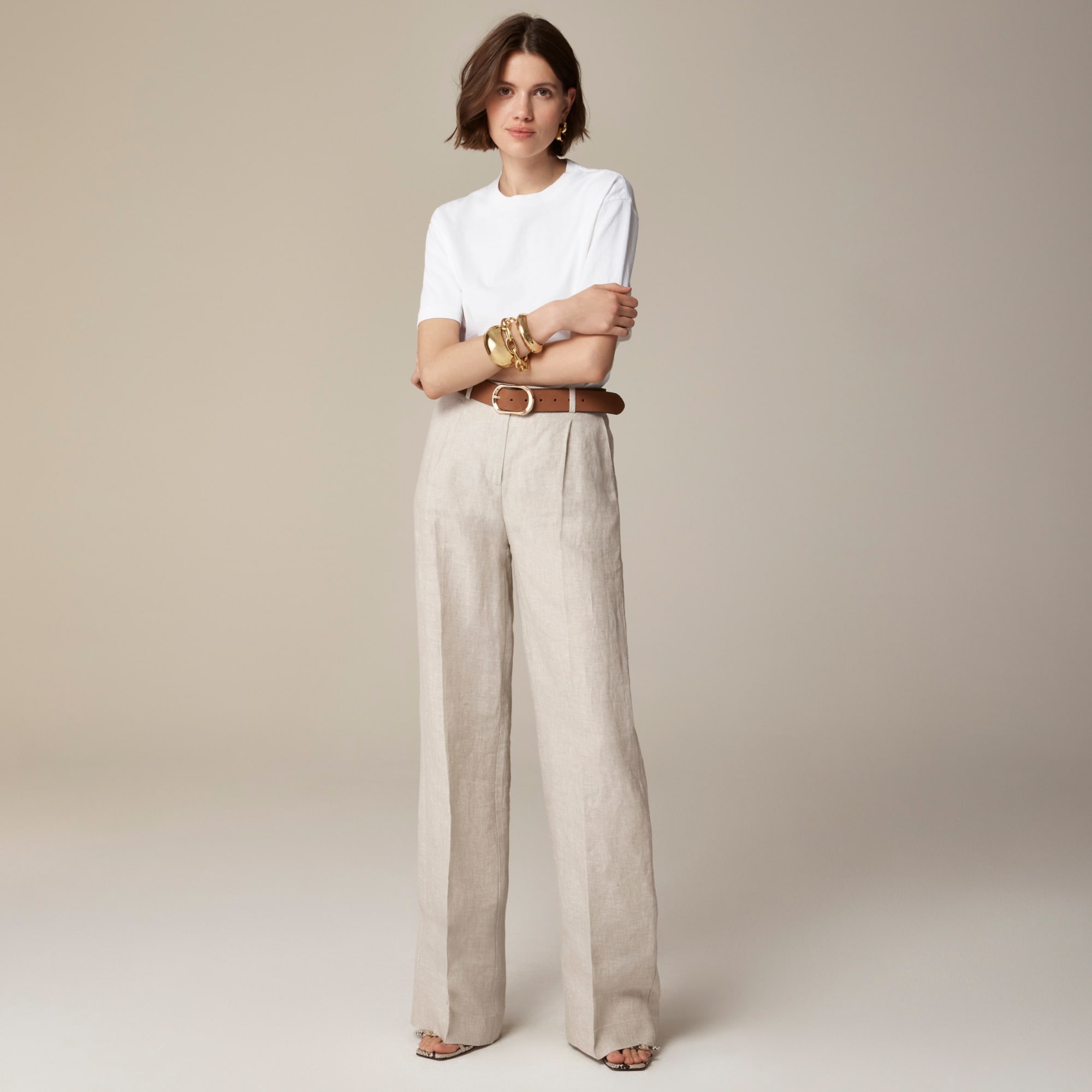 Wide-leg Essential pant in linen