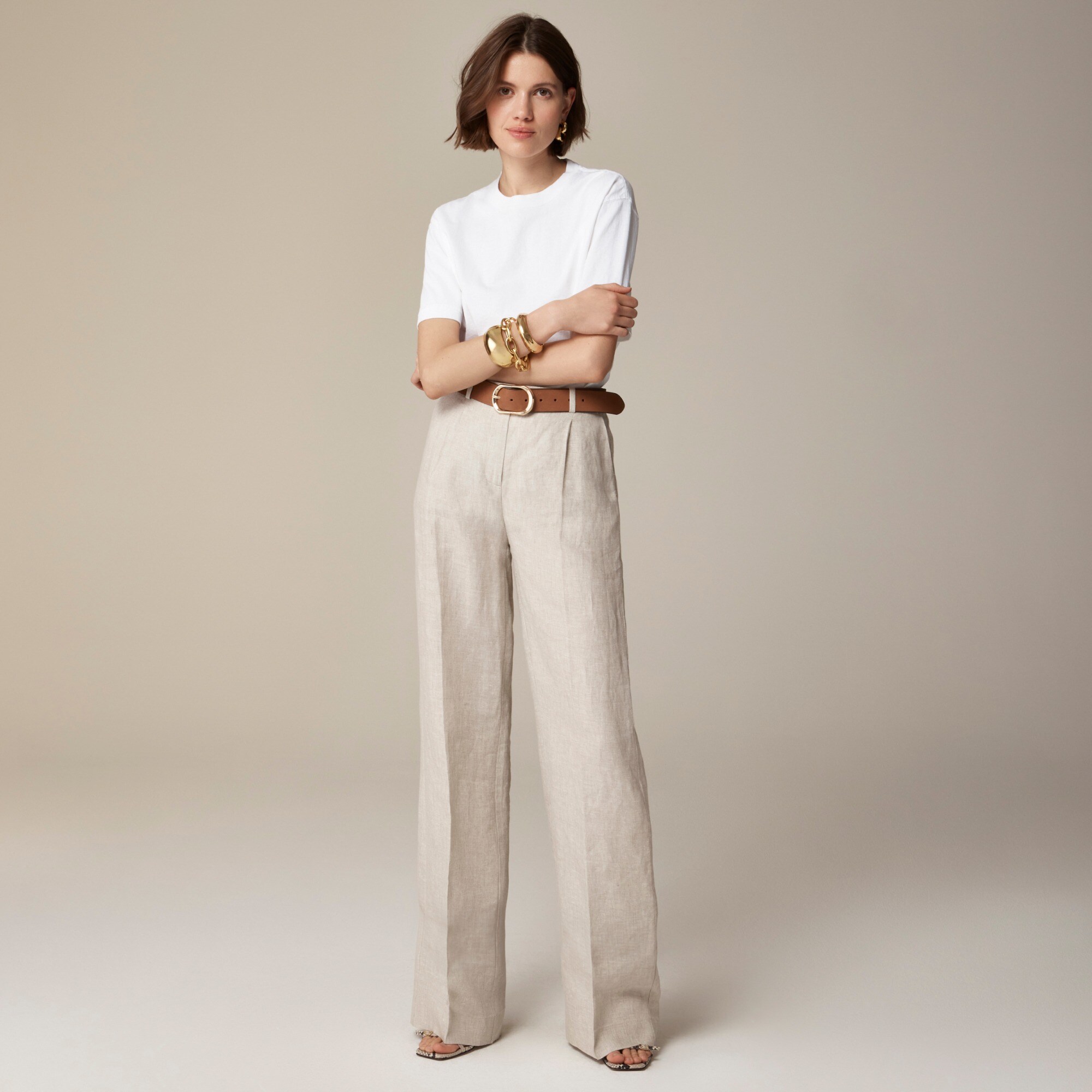 Wide-leg Essential pant in linen