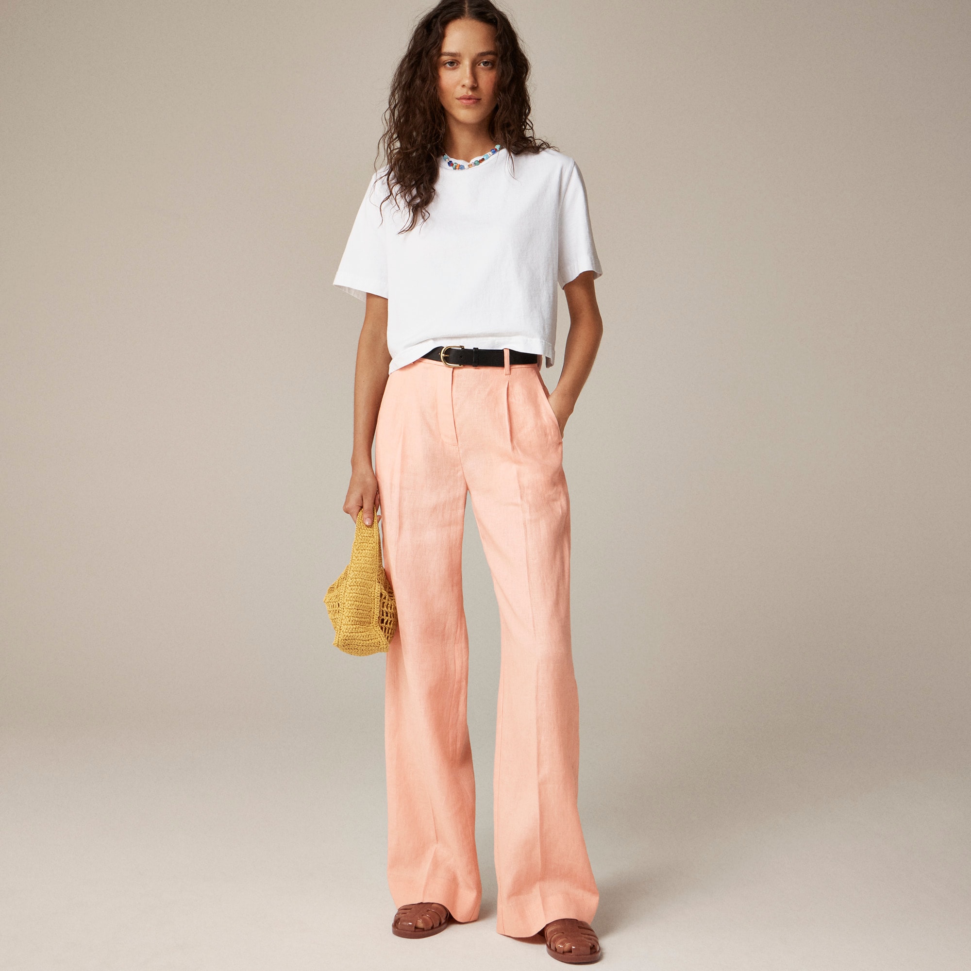 womens Wide-leg Essential pant in linen