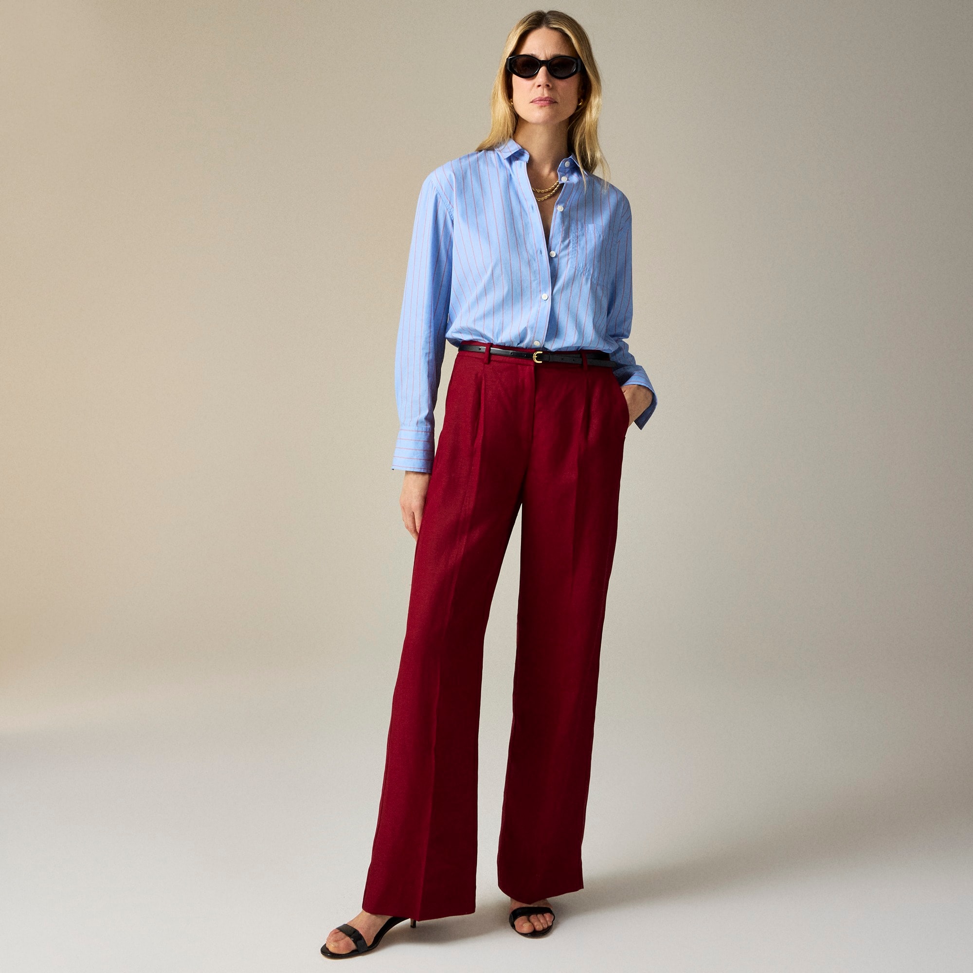Wide-leg Essential pant in linen