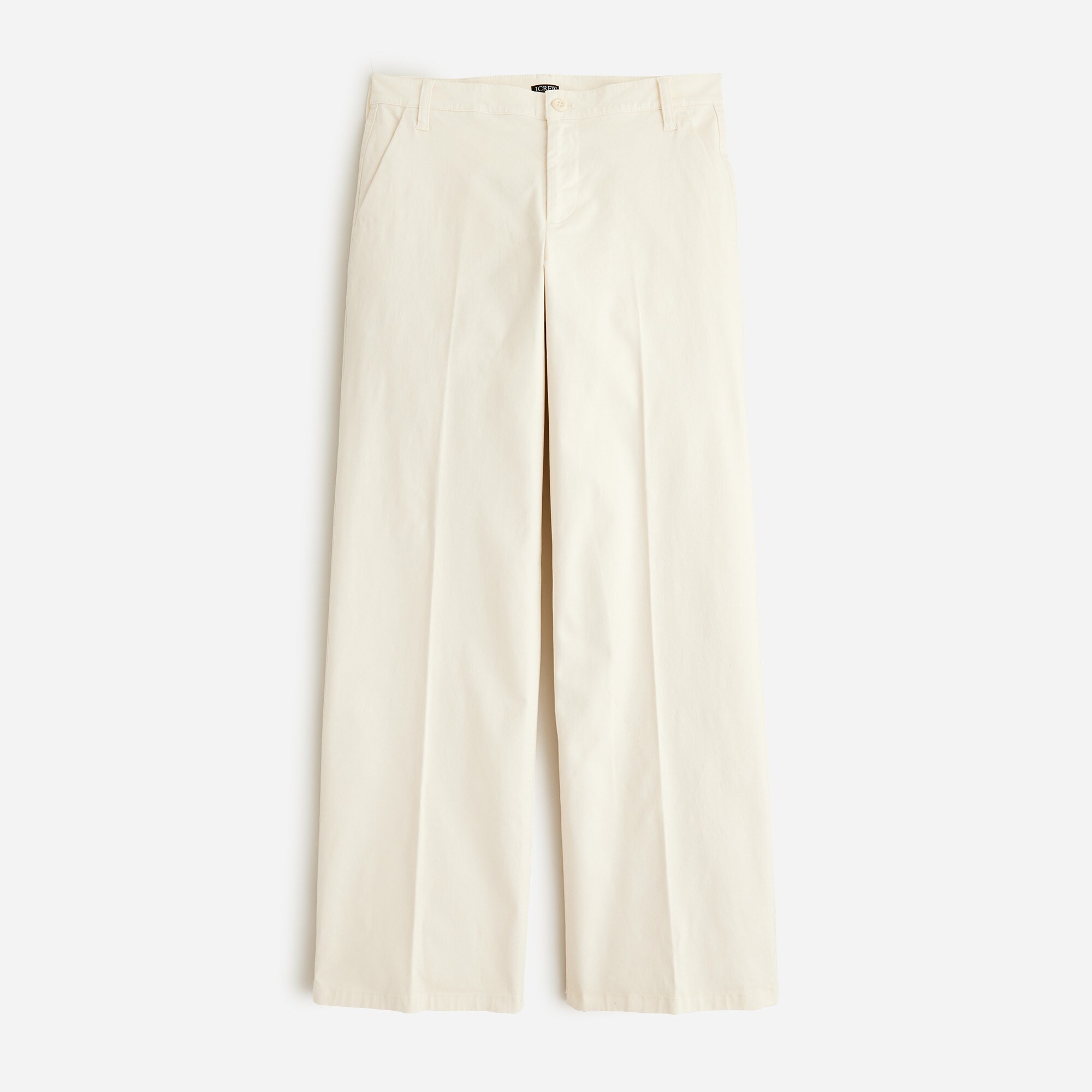  Lower-rise wide-leg chino pant in breezy satin