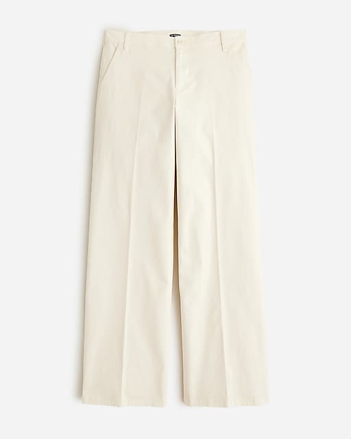  Lower-rise wide-leg chino pant in breezy satin
