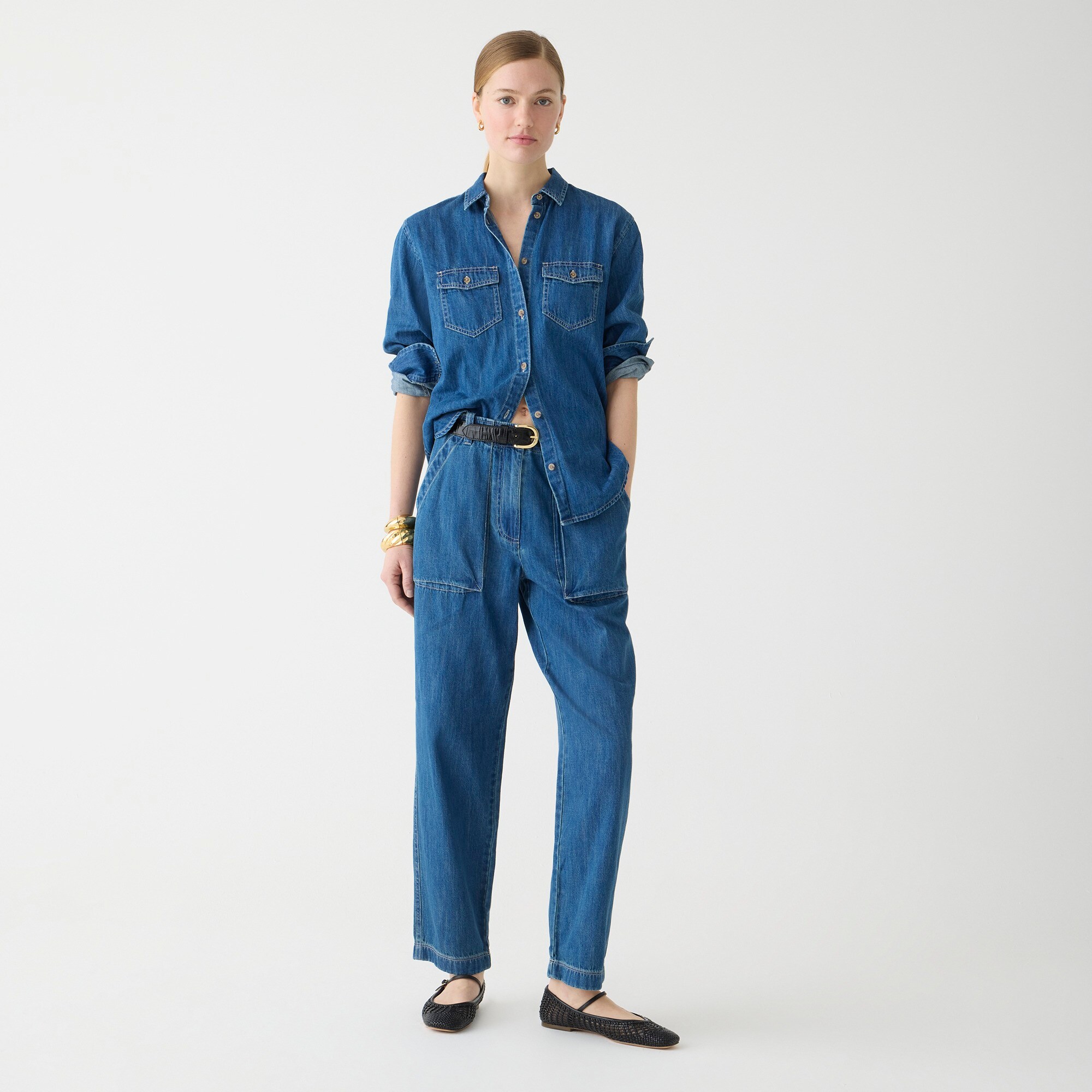 j.crew: chambray cargo pant for women