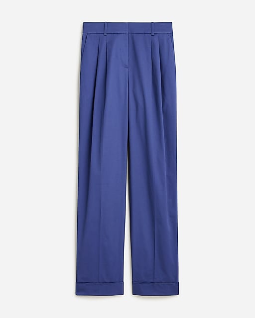 womens Petite wide-leg essential pant in lightweight chino