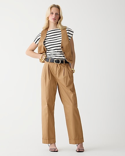 j.crew: wide-leg essential pant in lightweight chino for women