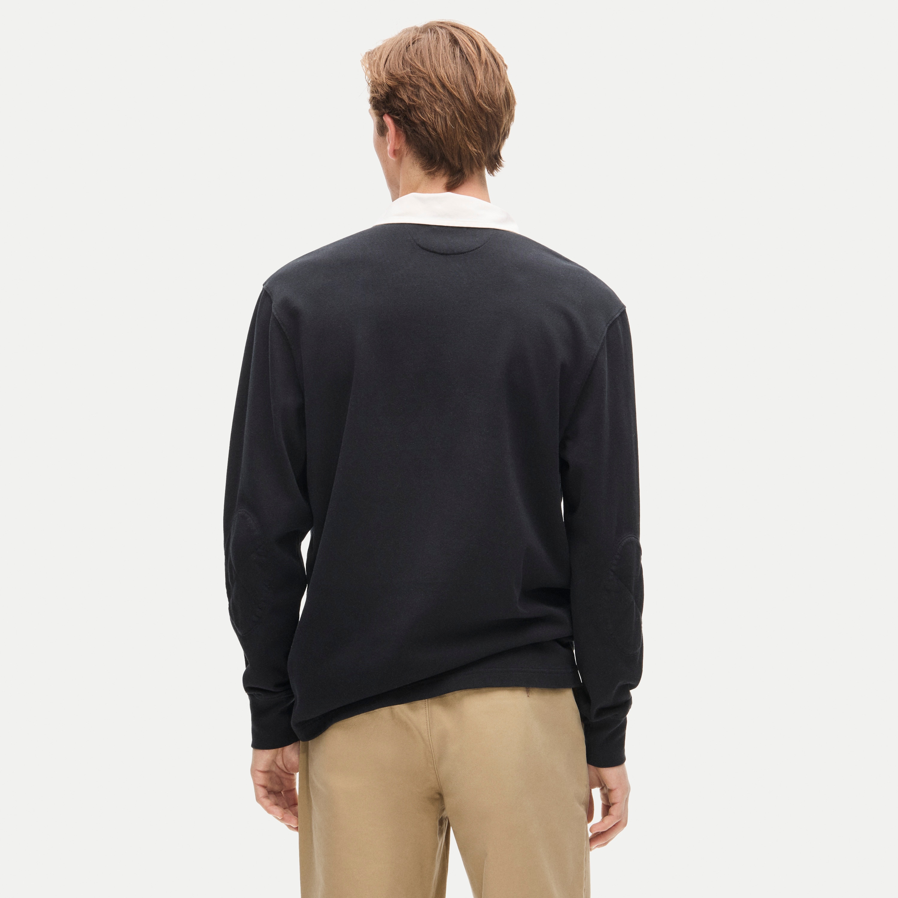 Rugby shirt with striped placket