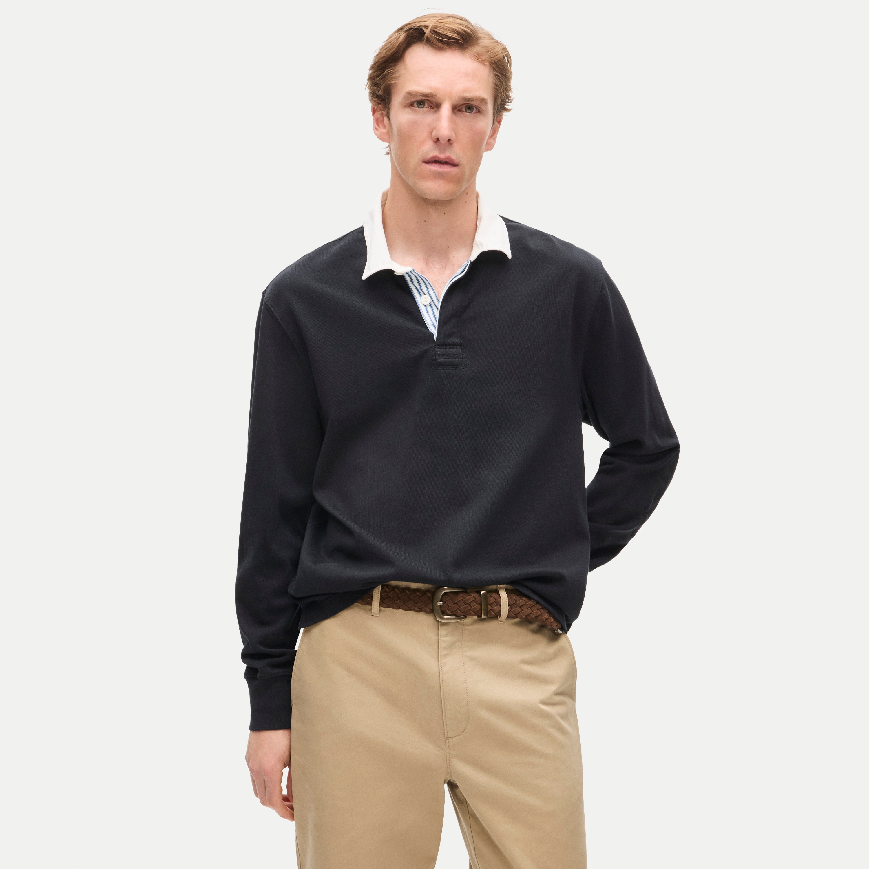  Rugby shirt with striped placket