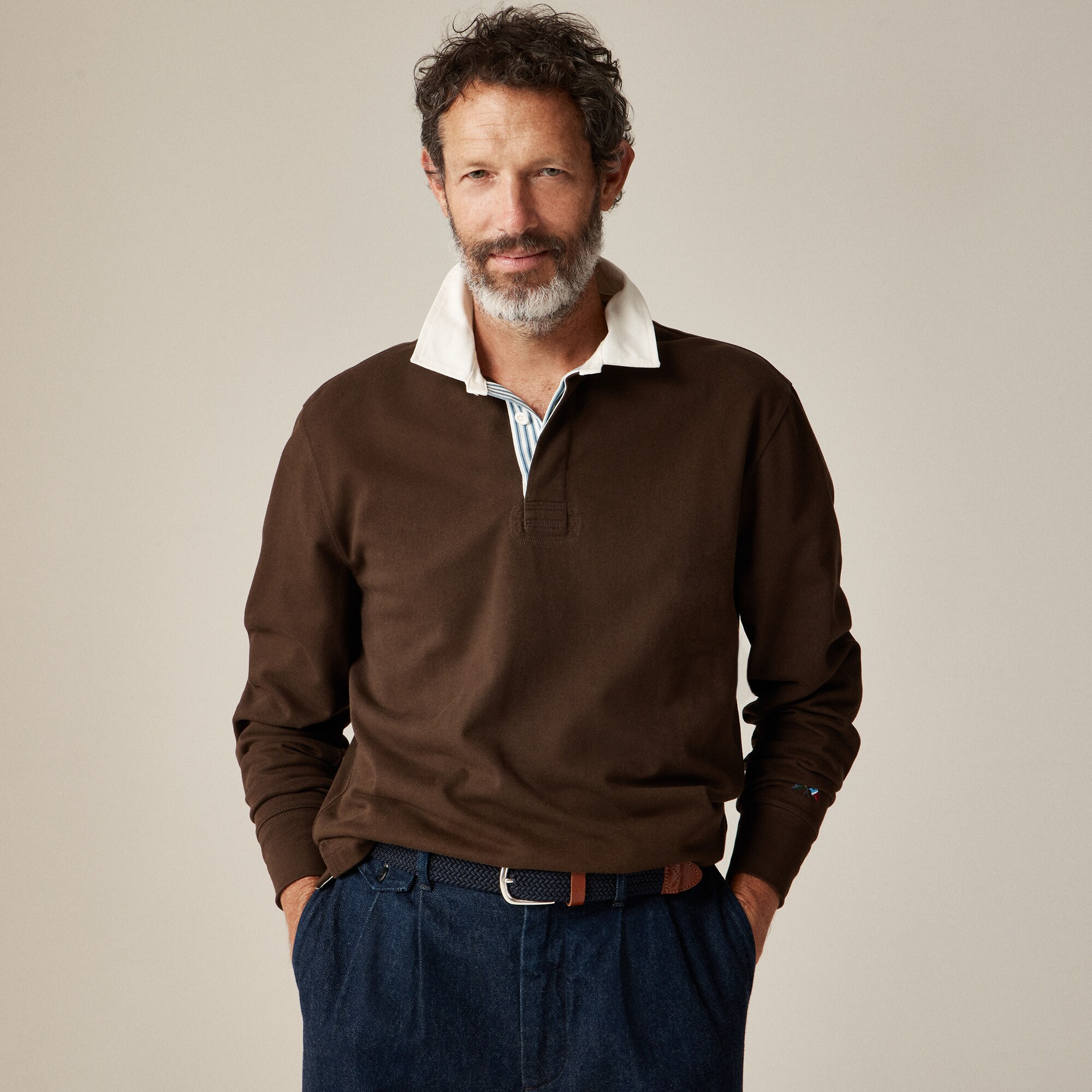 Rugby shirt with striped placket