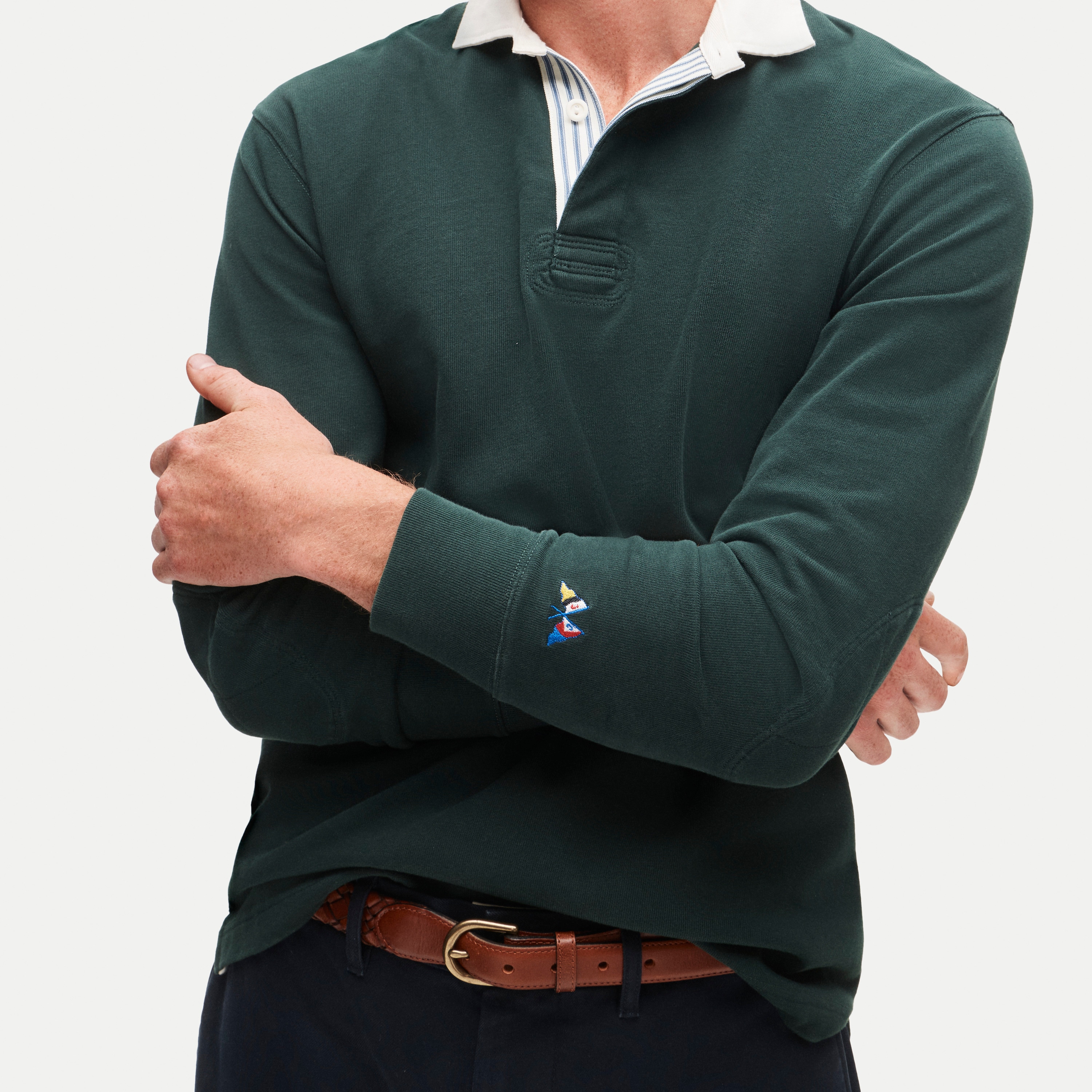 Rugby Shirt With Striped Placket For Men | J.Crew