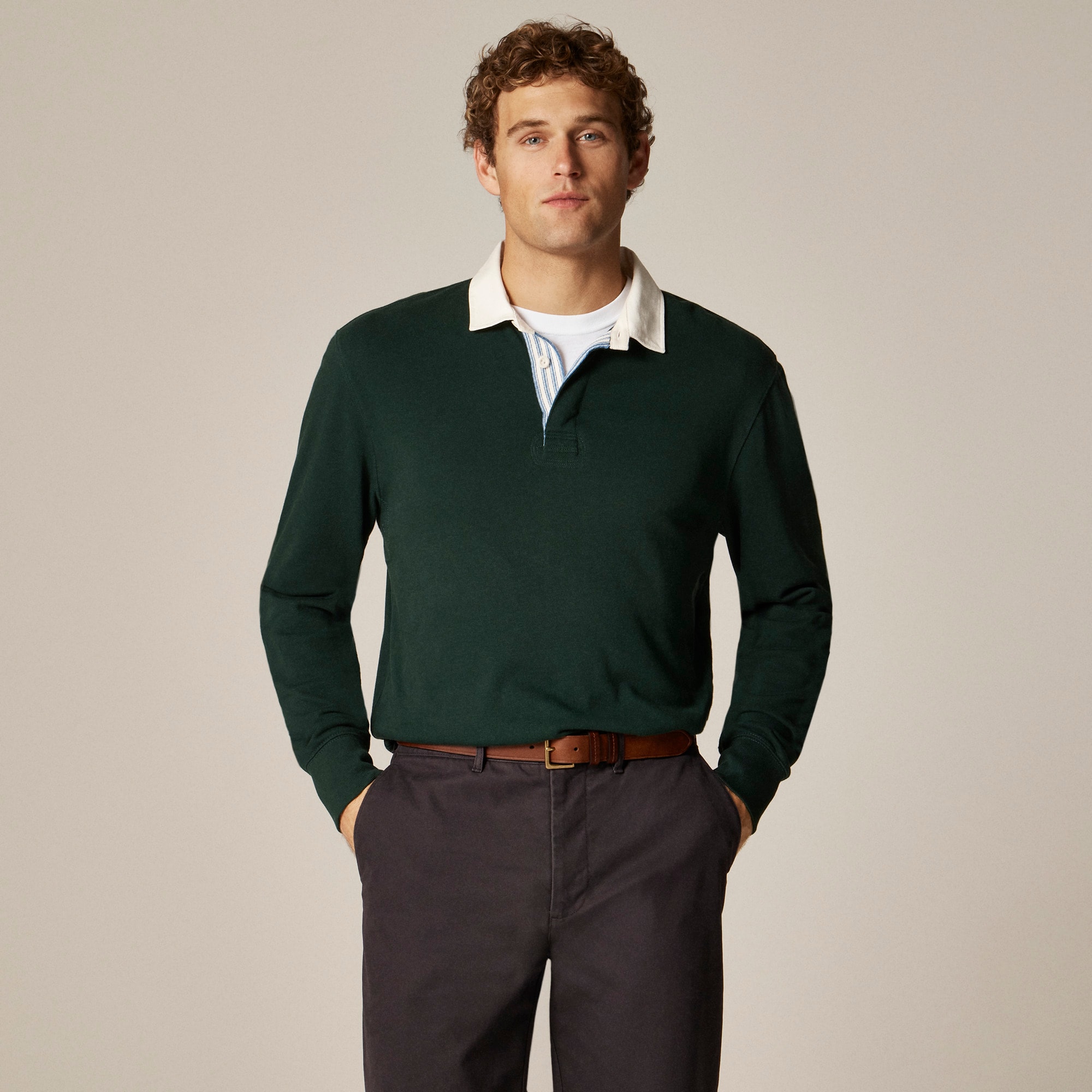  Rugby shirt with striped placket