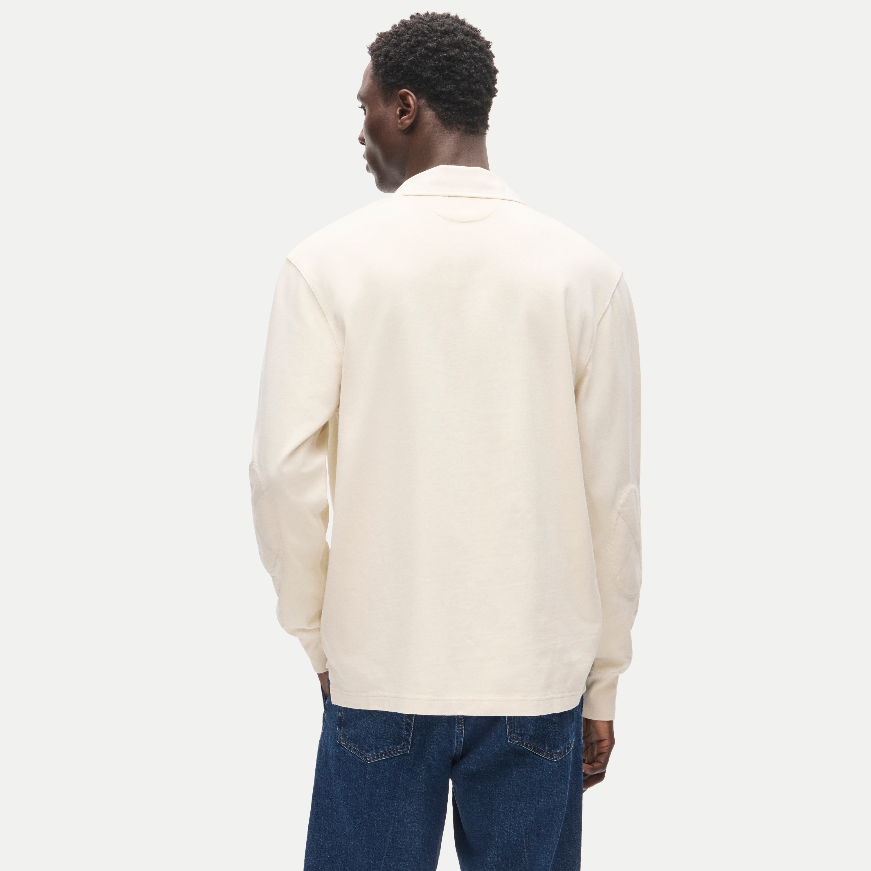 Rugby shirt with striped placket