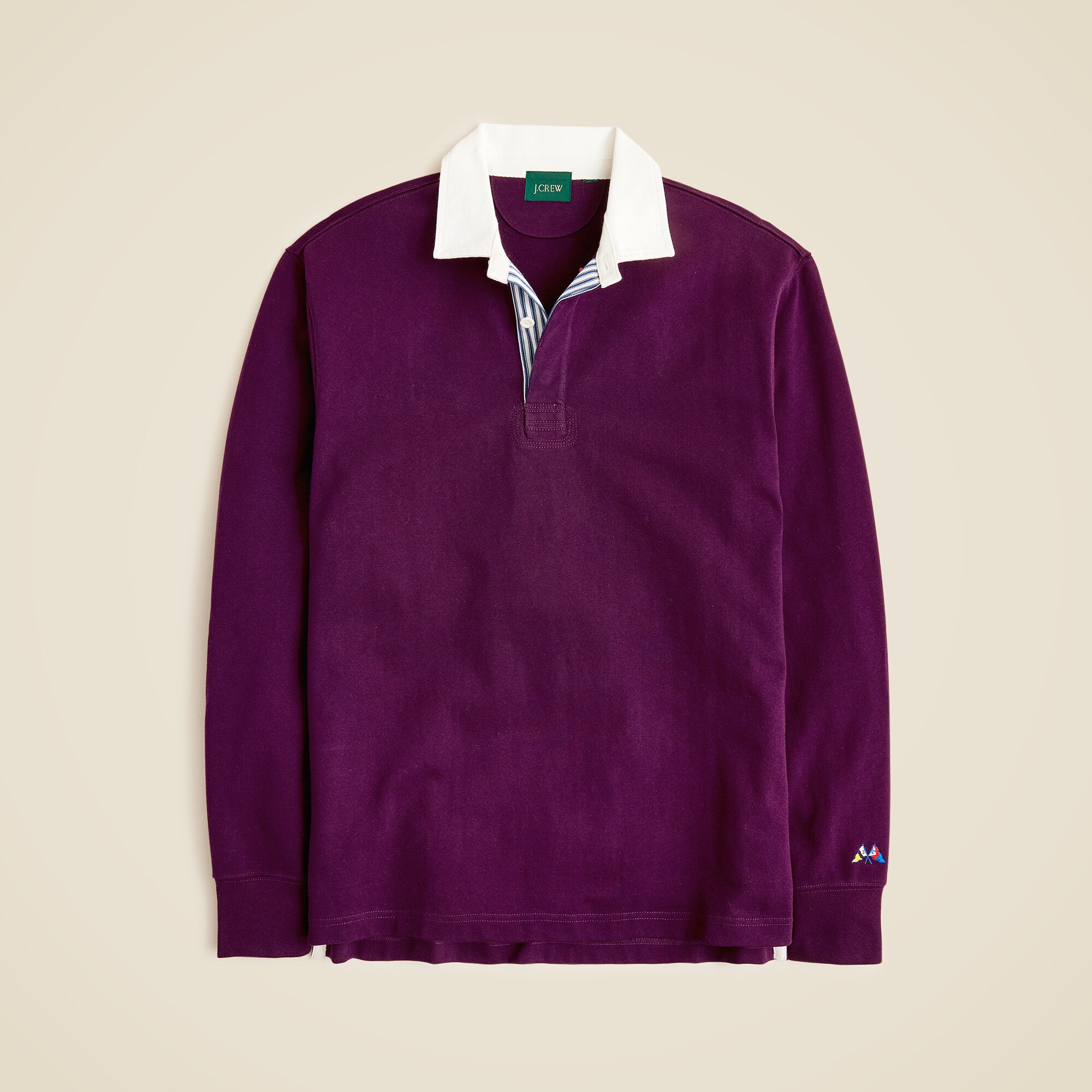 Rugby shirt with striped placket