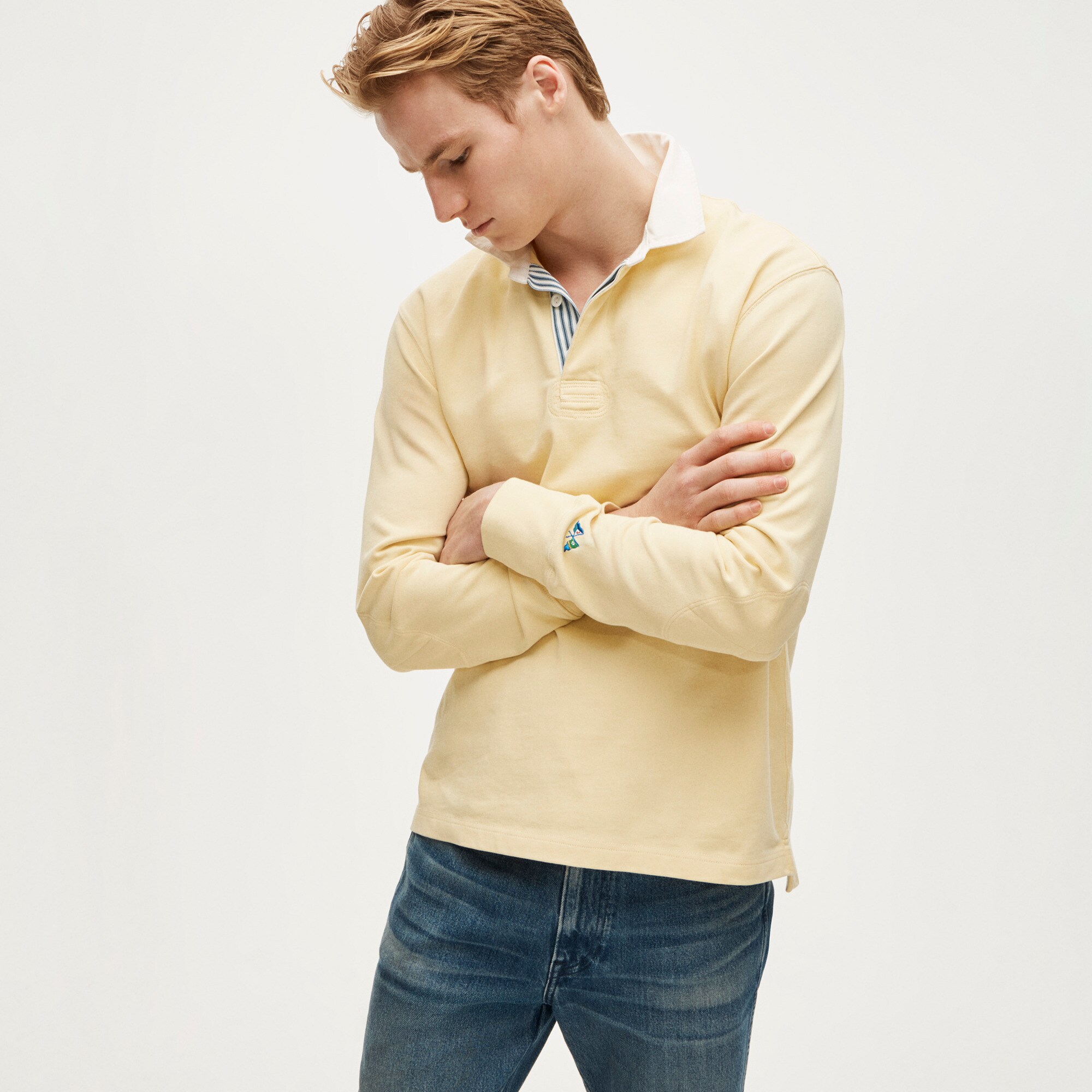 Tall rugby shirt with striped placket