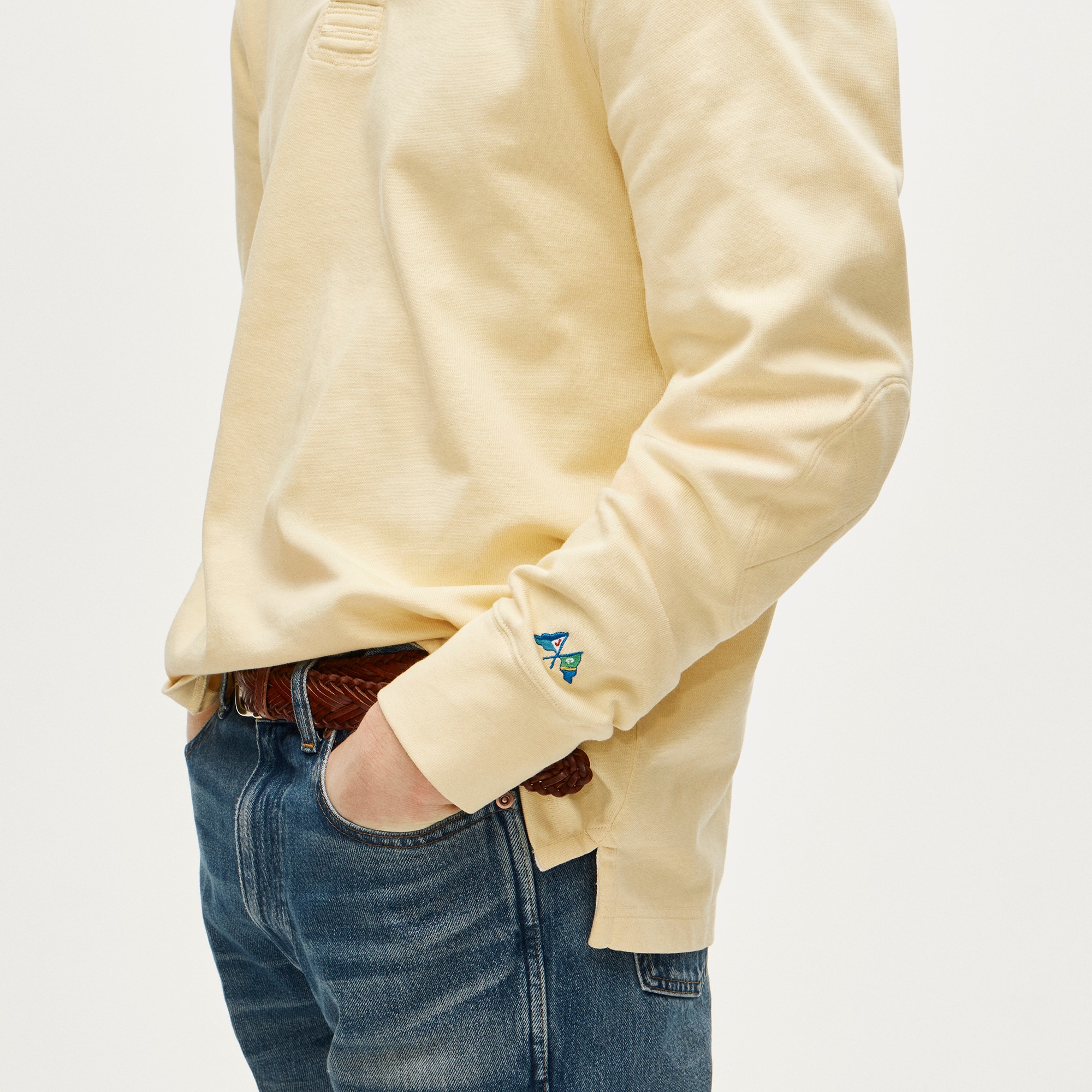 Tall rugby shirt with striped placket