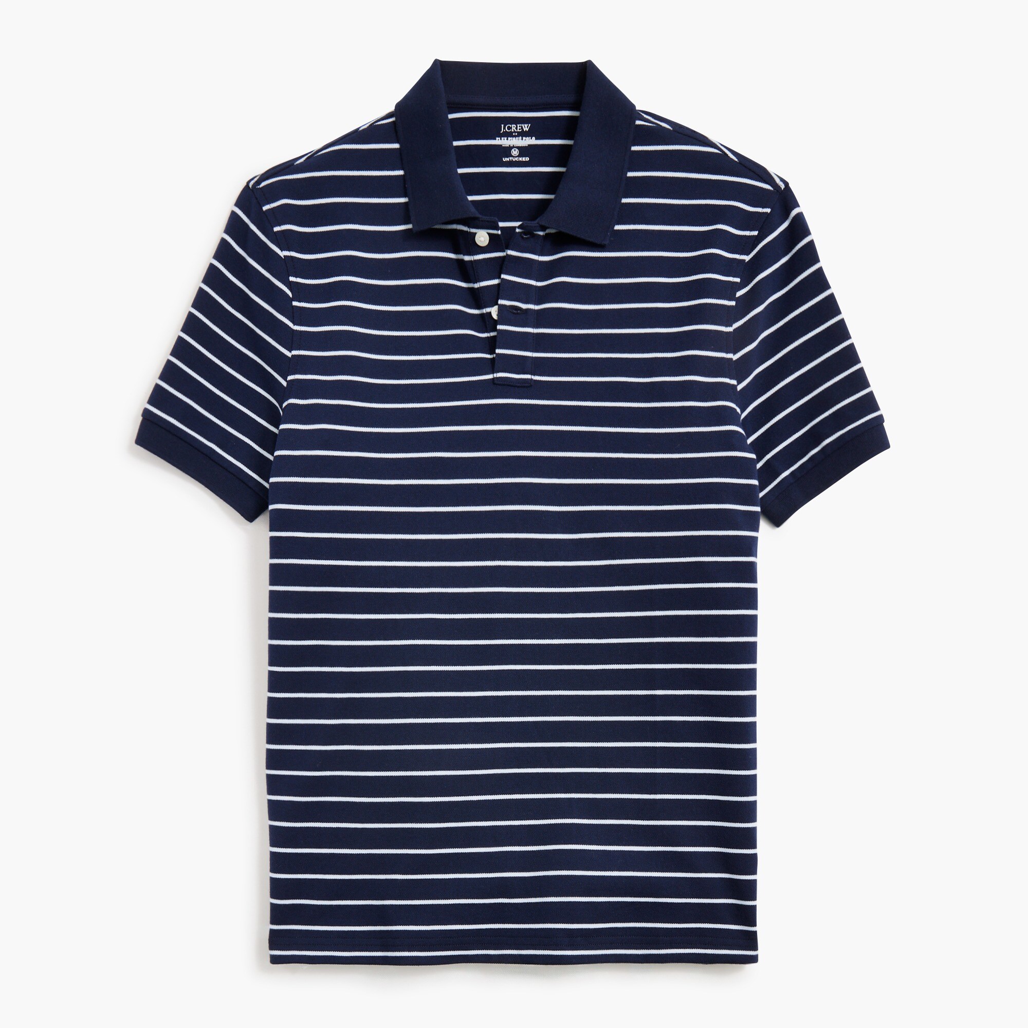 Striped flex piqué polo shirt