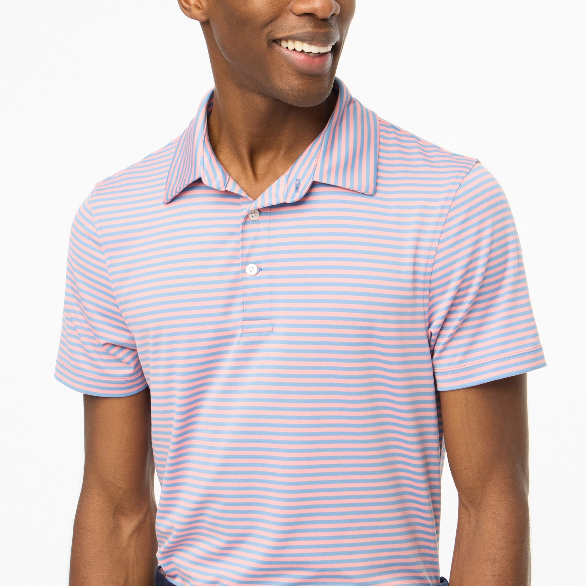 Striped performance polo shirt