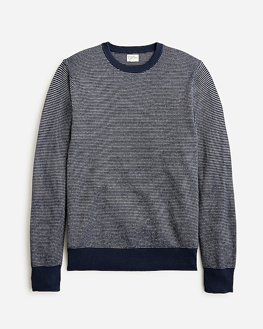 mens Cotton piqu&eacute;-stitch crewneck sweater