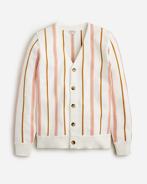 mens Heritage cotton cardigan sweater in stripe