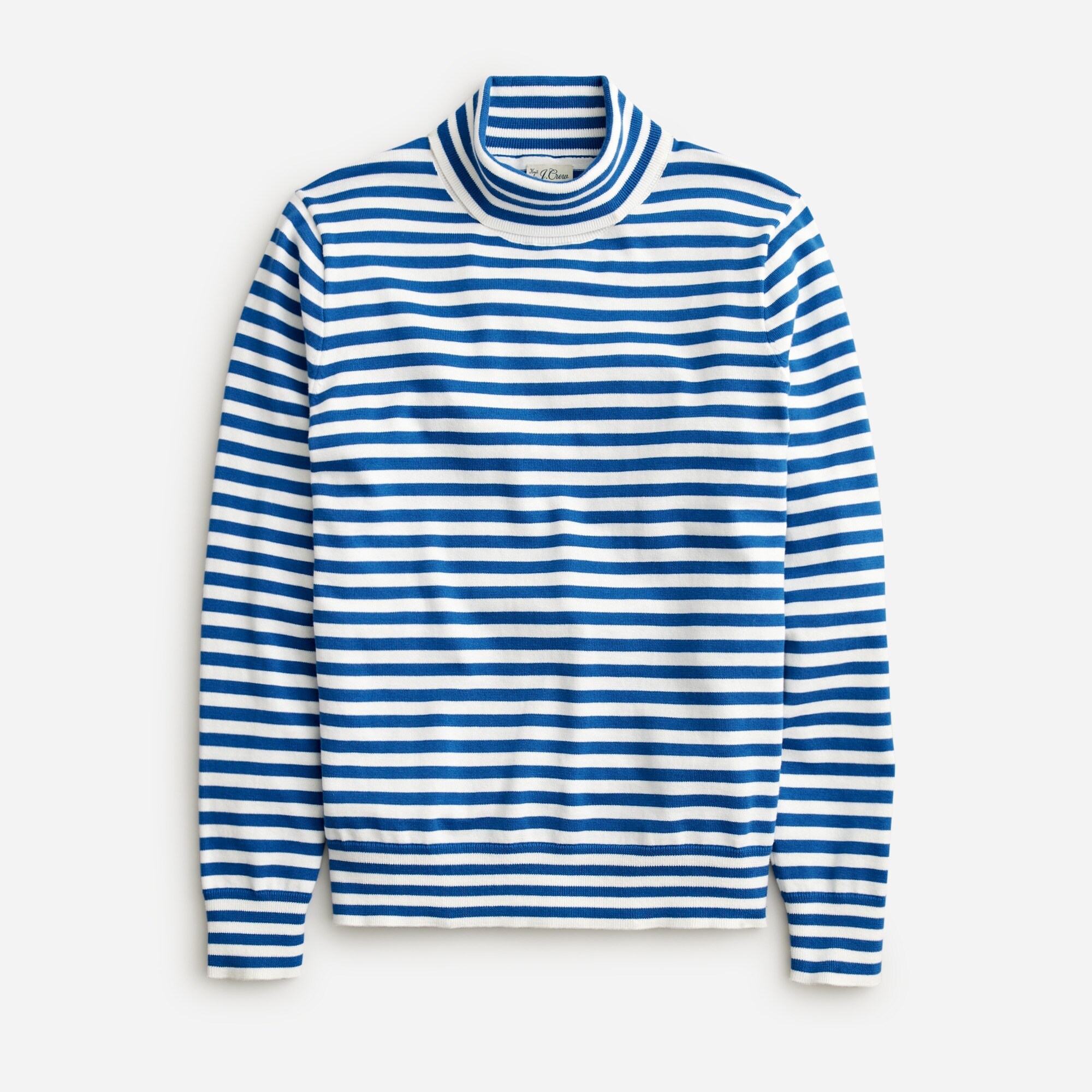 Cotton turtleneck sweater in stripe