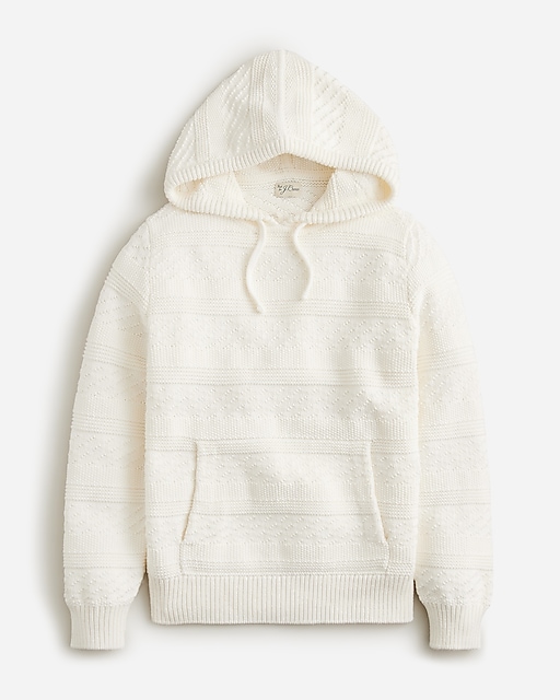 Cotton guernsey-stitch hooded sweater