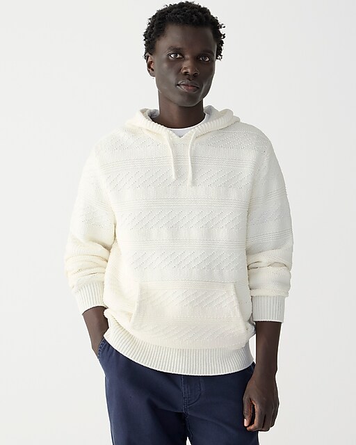 mens Cotton guernsey-stitch hooded sweater