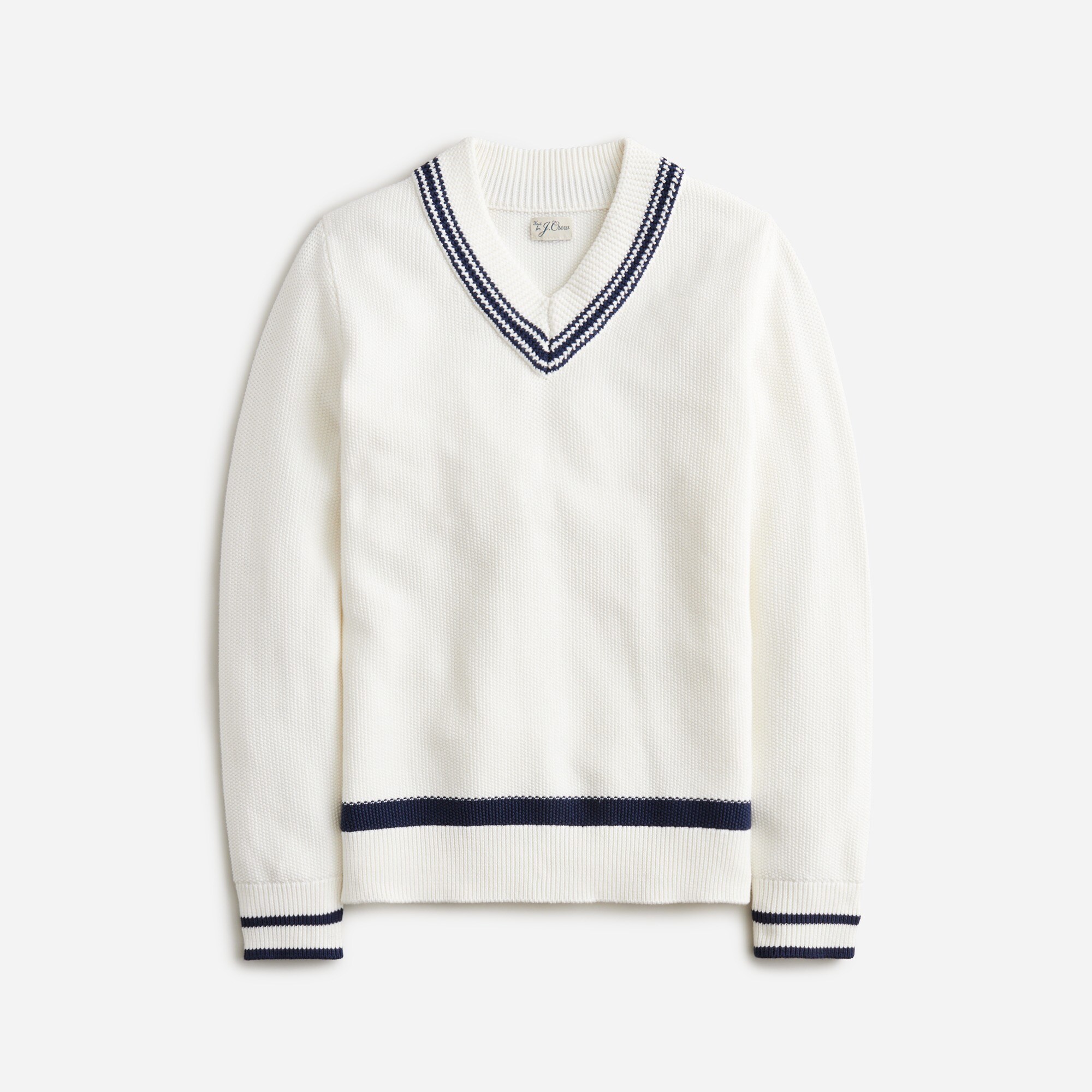 Cotton V-neck cricket sweater
