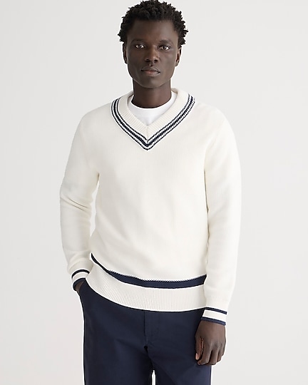 j.crew: cotton v-neck cricket sweater for men