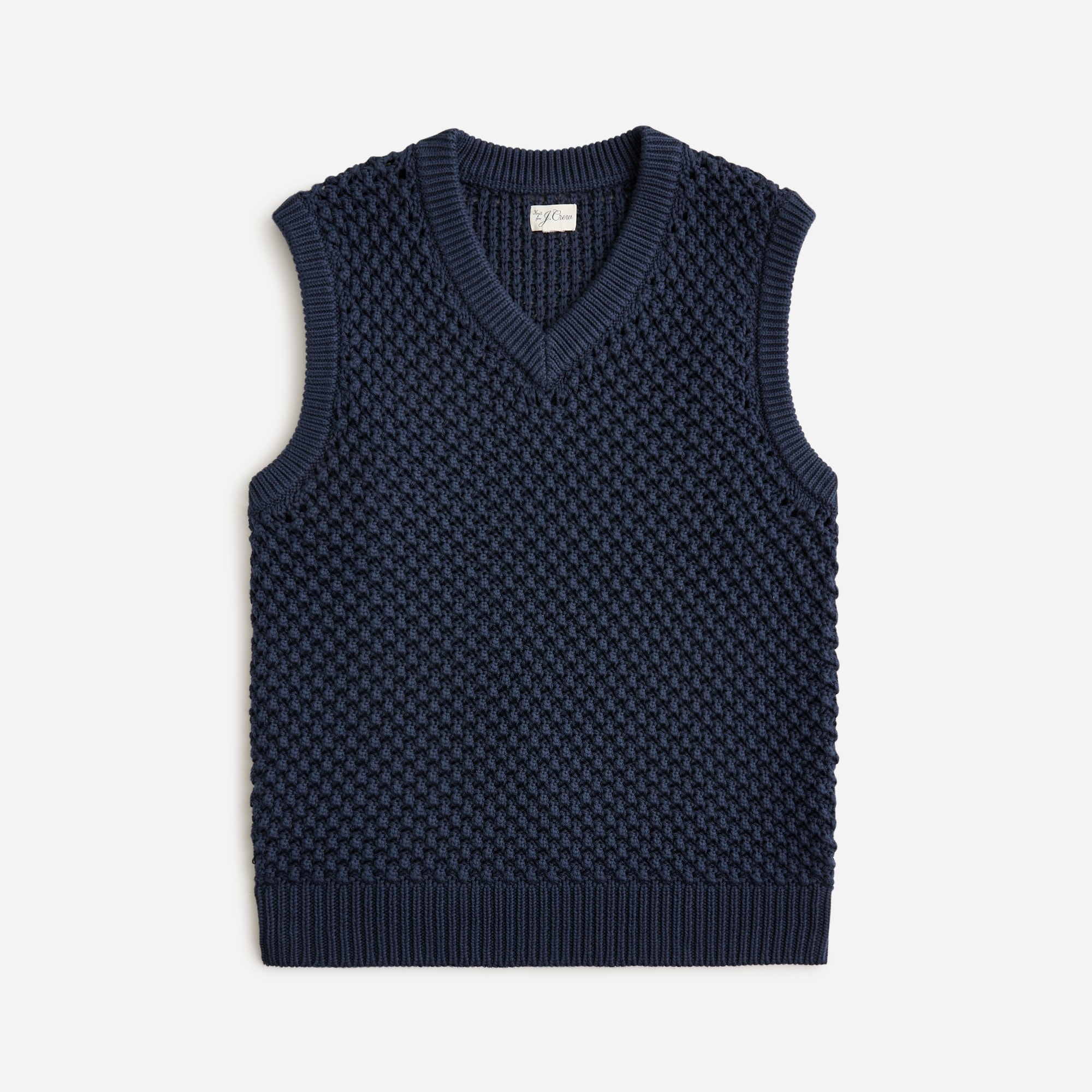  Cotton berry-stitch sweater-vest