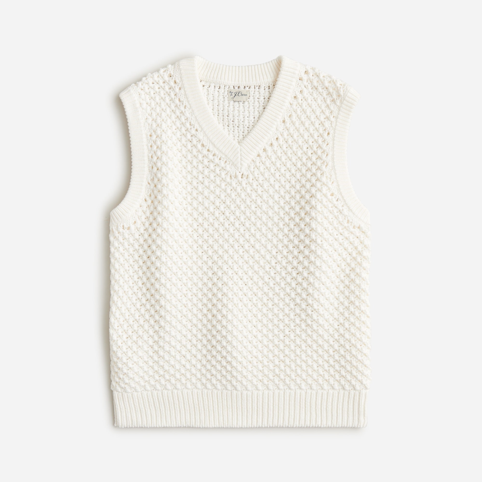  Cotton berry-stitch sweater-vest